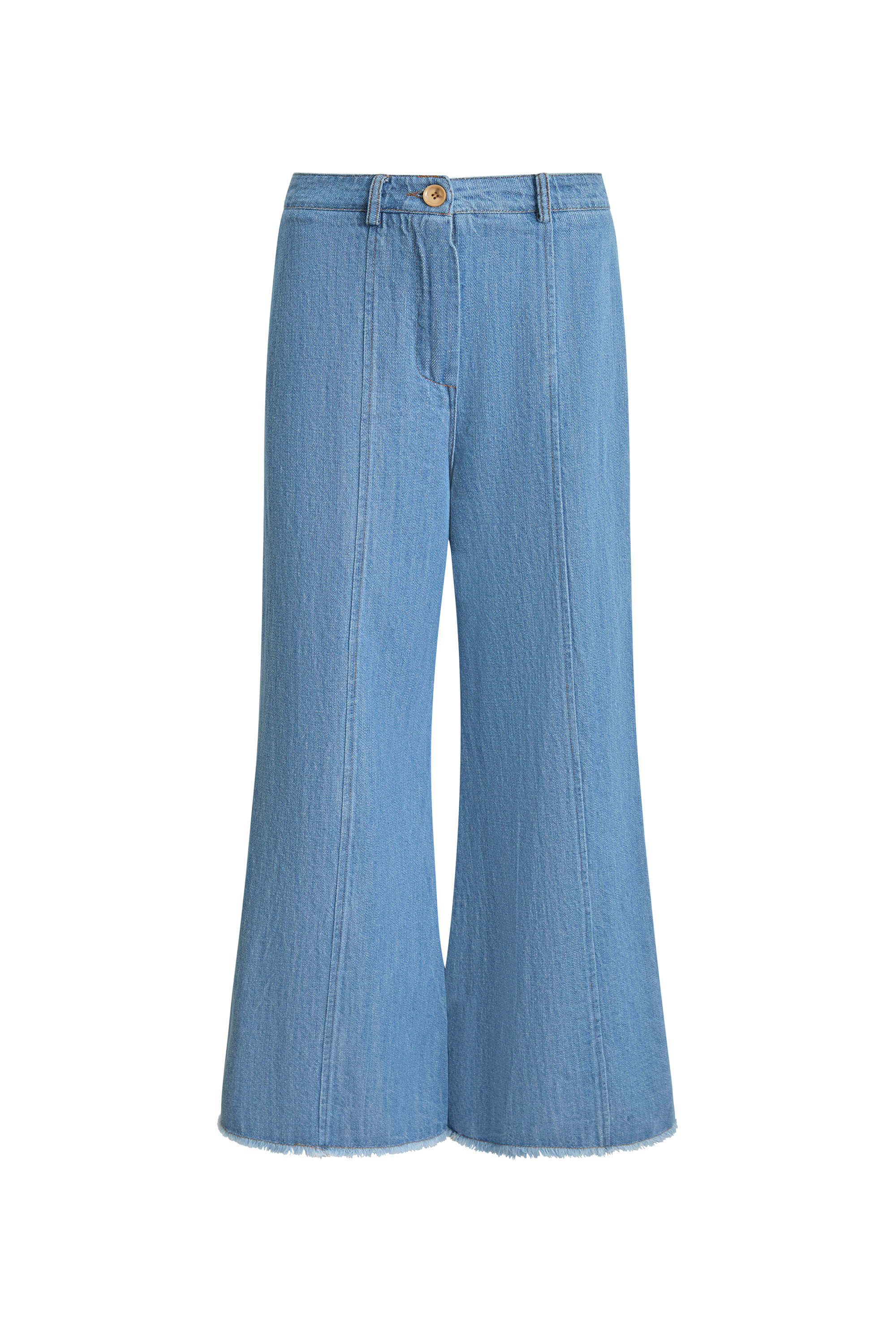 James Lakeland Women's Blue Wide Leg Denim Trousers In Blue