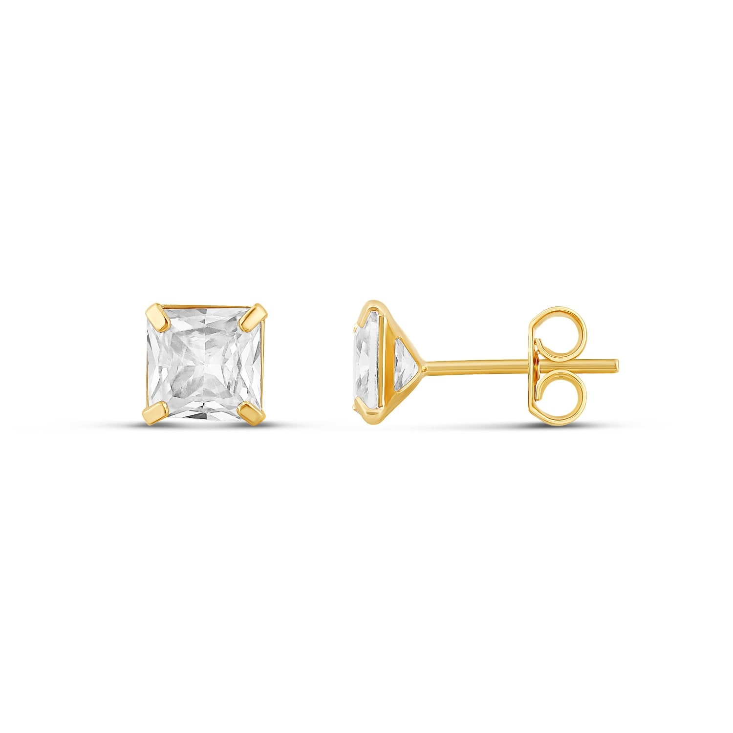Shymi Women's Square Prong-set Mini Studs - Gold In Gold