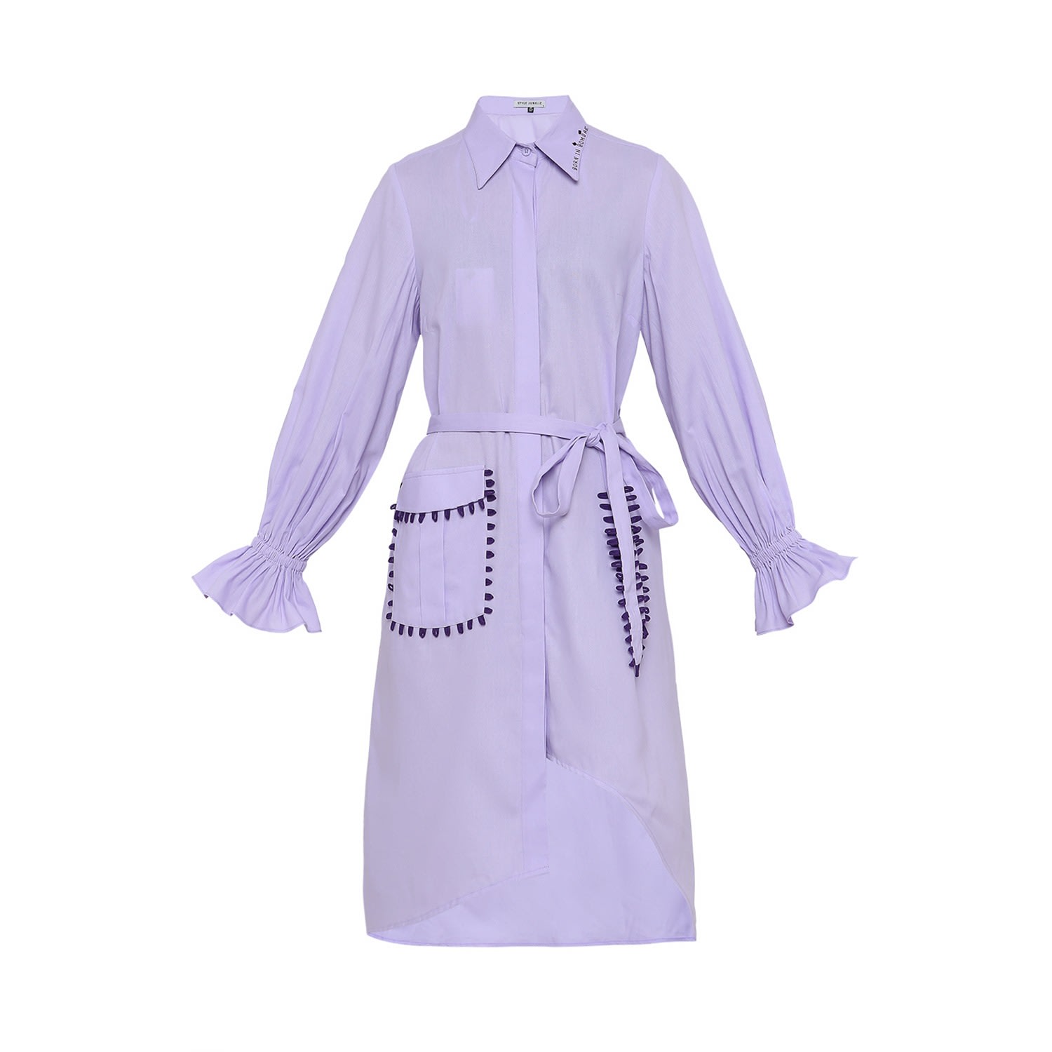 Women’s Pink / Purple Lilac Poplin Shirt Dress Small Style Junkiie