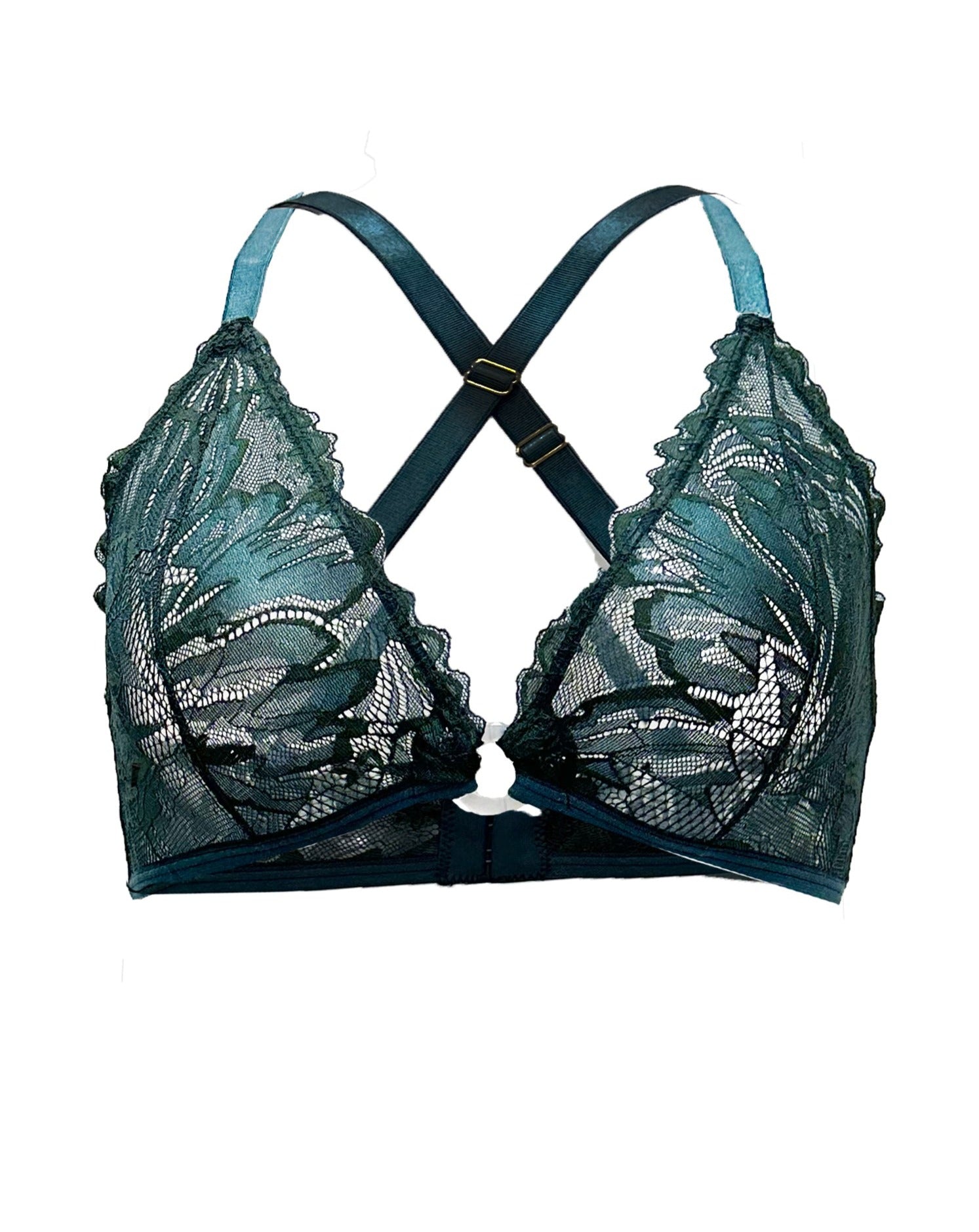 Women’s Green Peacock Coral O-Ring Bralette Extra Large Carol Coelho