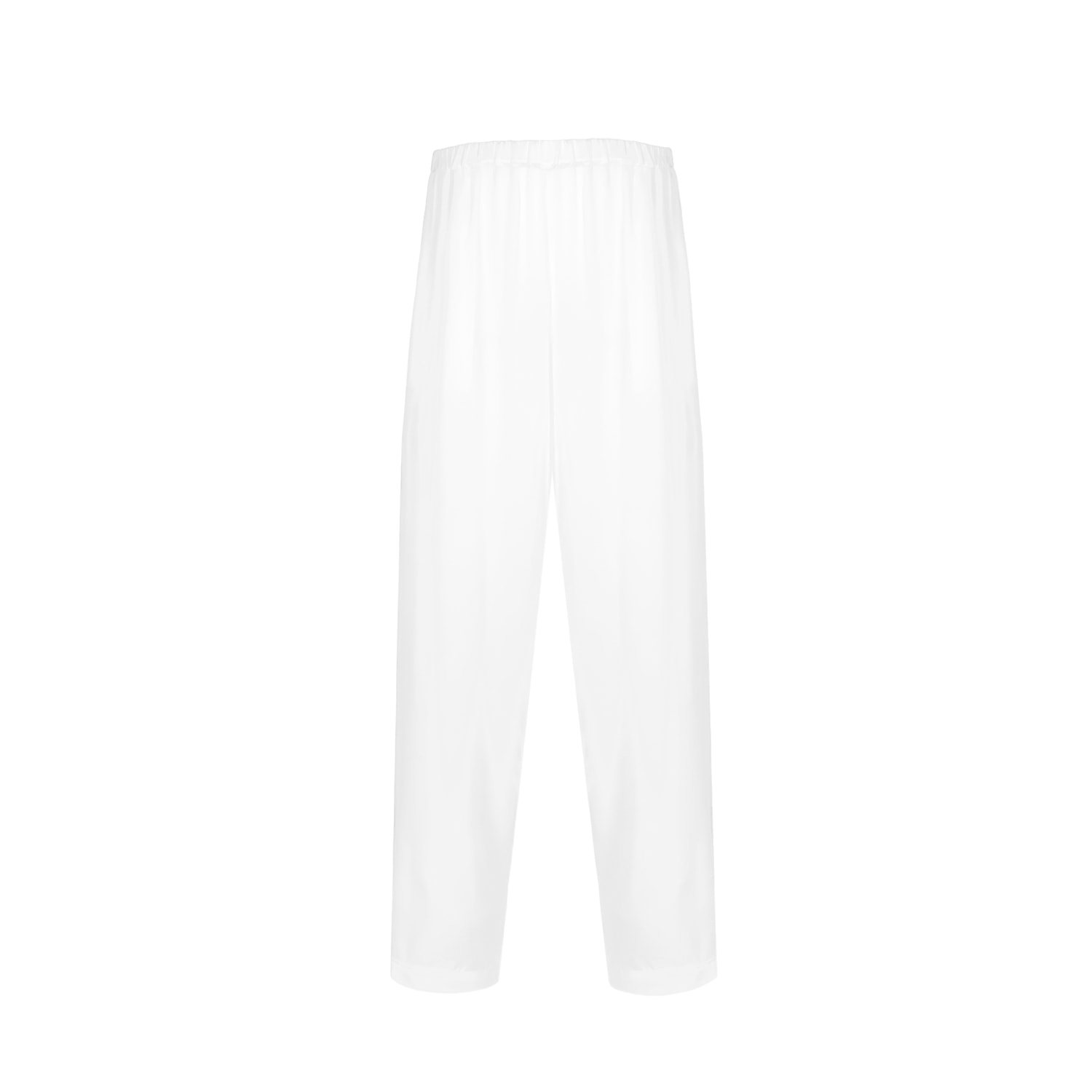 Alas Women's Wide Leg Silk Trousers In Milk White In White