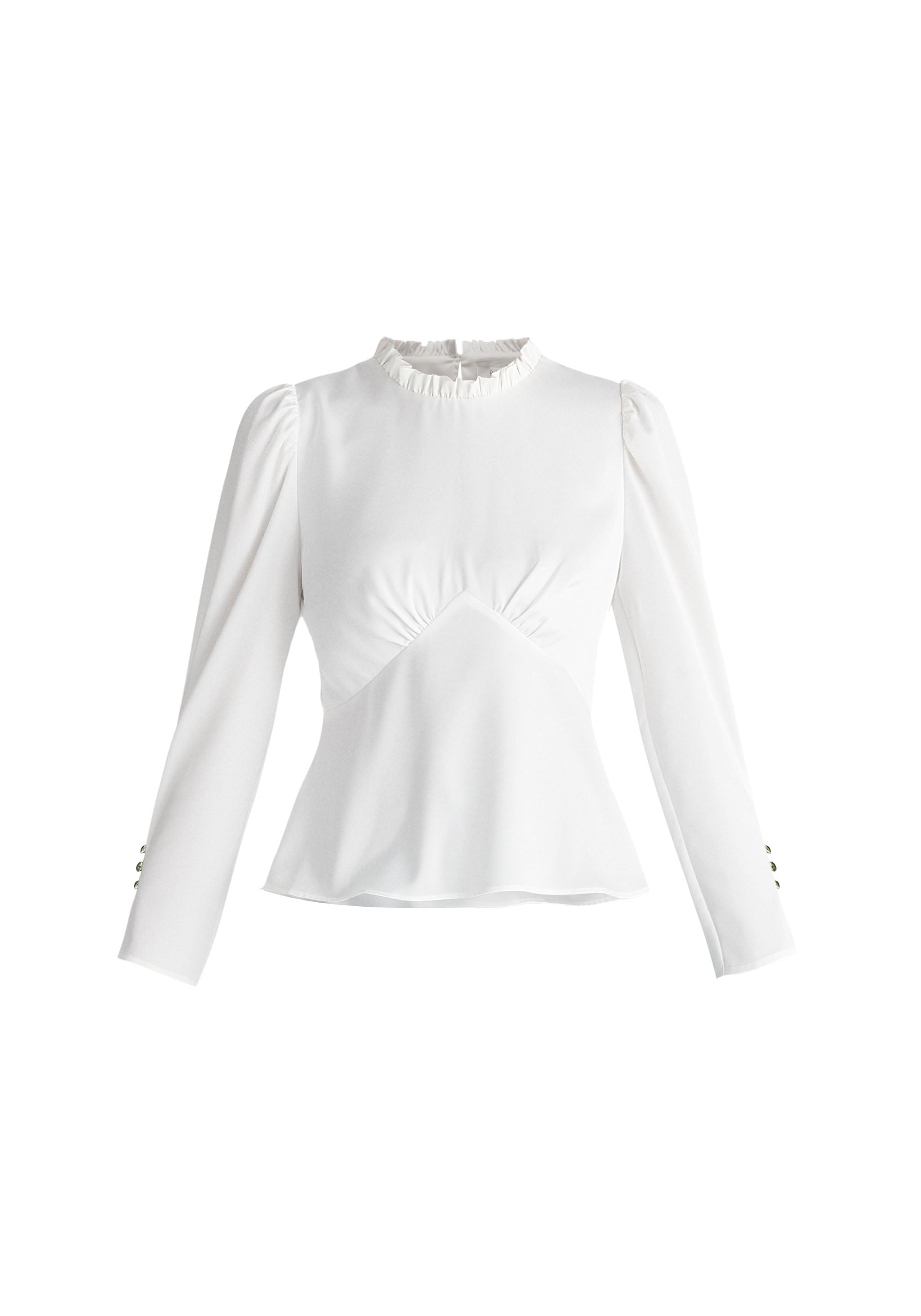 Paisie Women's Pleated Collar Satin Blouse In White
