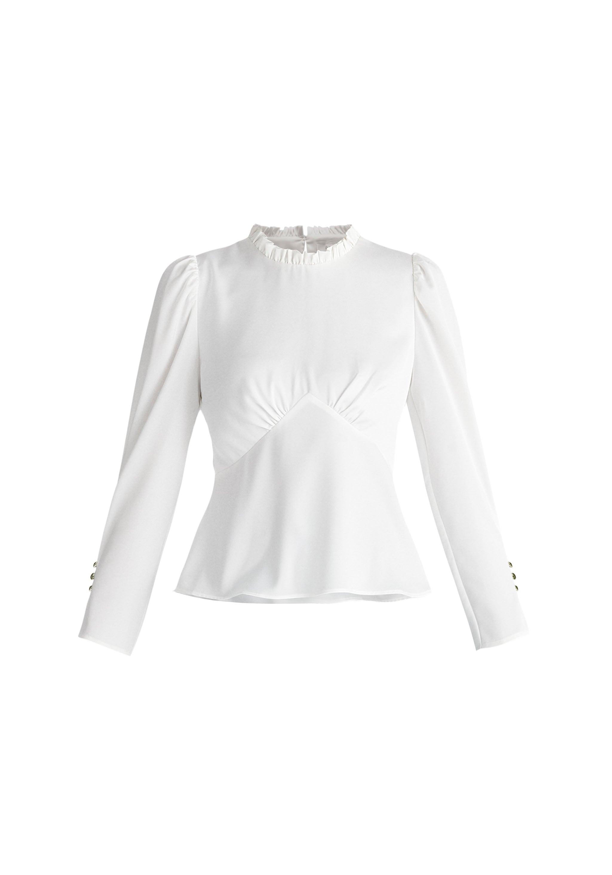 Women’s Pleated Collar Satin Blouse In White Extra Large Paisie