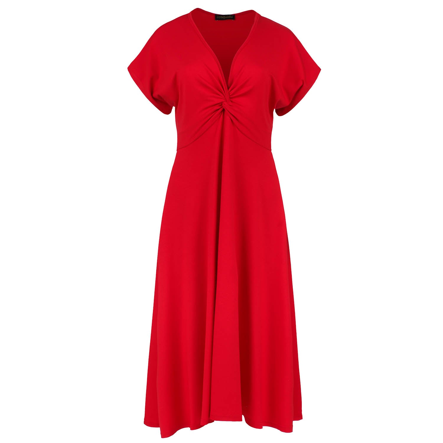 Conquista Women's Red Knot Detail Midi Dress In Red