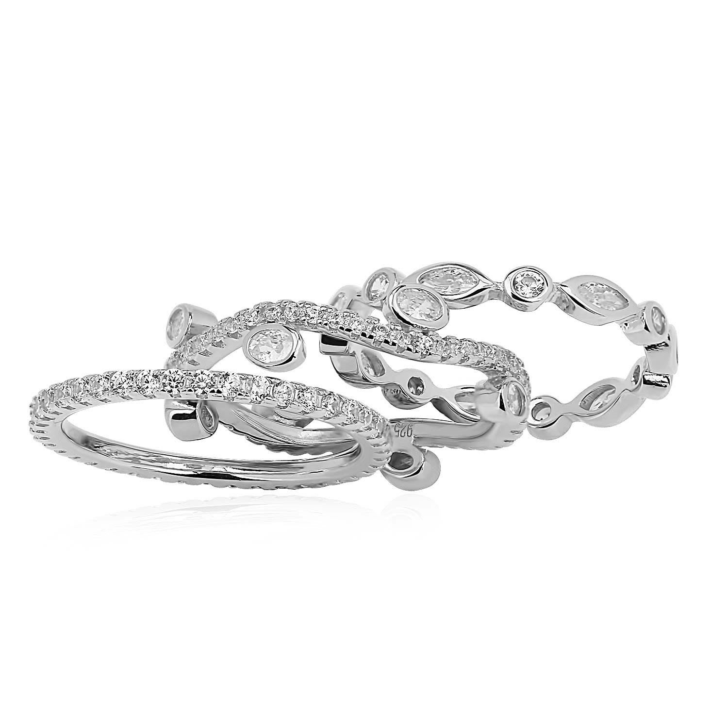 Women’s Leaf Bundle Three Ring Set Silver By Eda Dogan