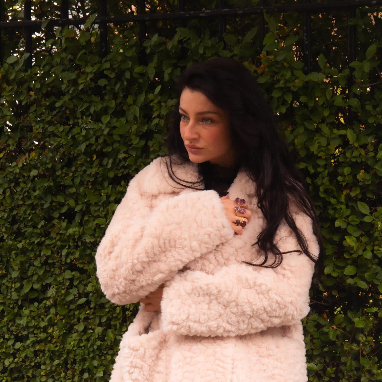 Eco-Friendly Soft Sheet Fur Fox Long Coat Jacket Faux | WJY STUDIO