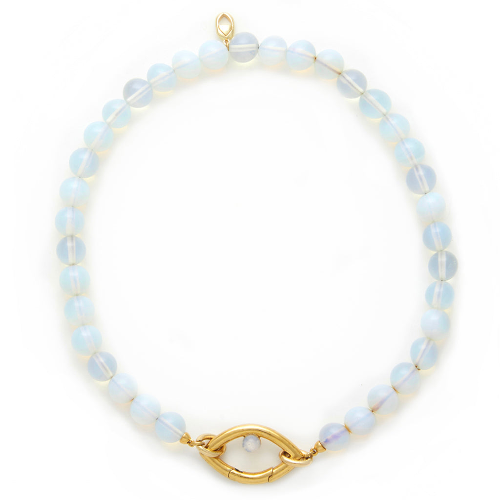 Shop Capsule Eleven Women's Gold / Blue Eye Opener Opalite Necklace-gold In Gold/blue