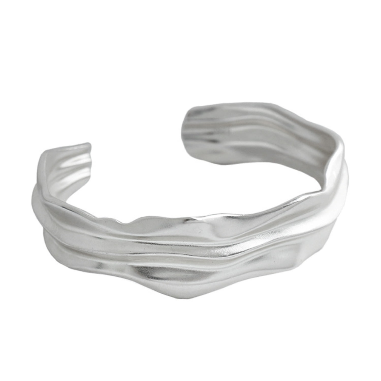 Janus Edinburgh Women's Lunan Sterling Silver Thick Chunky Wave Bangle In Silver