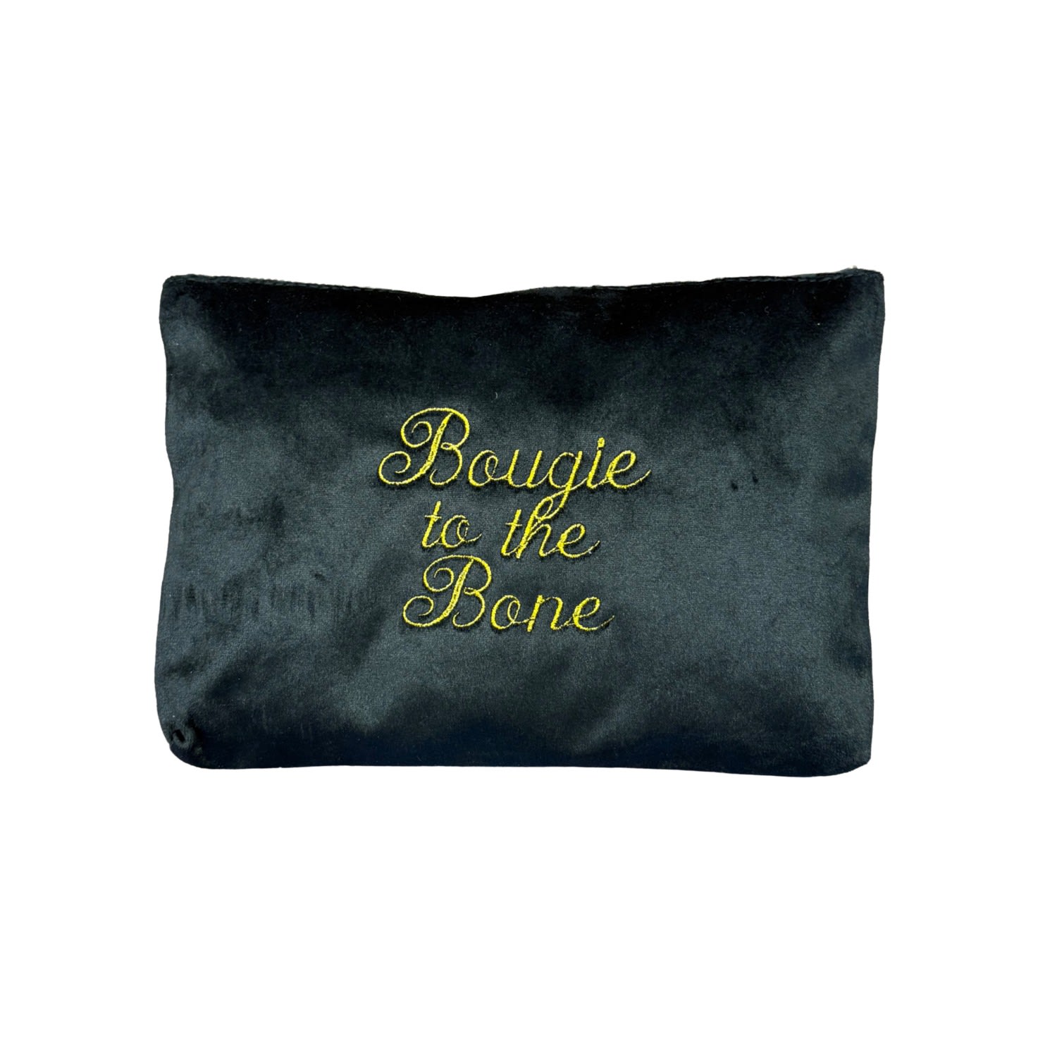 Lilly Loves Black Bougie To The Bone Velvet Bag In Black