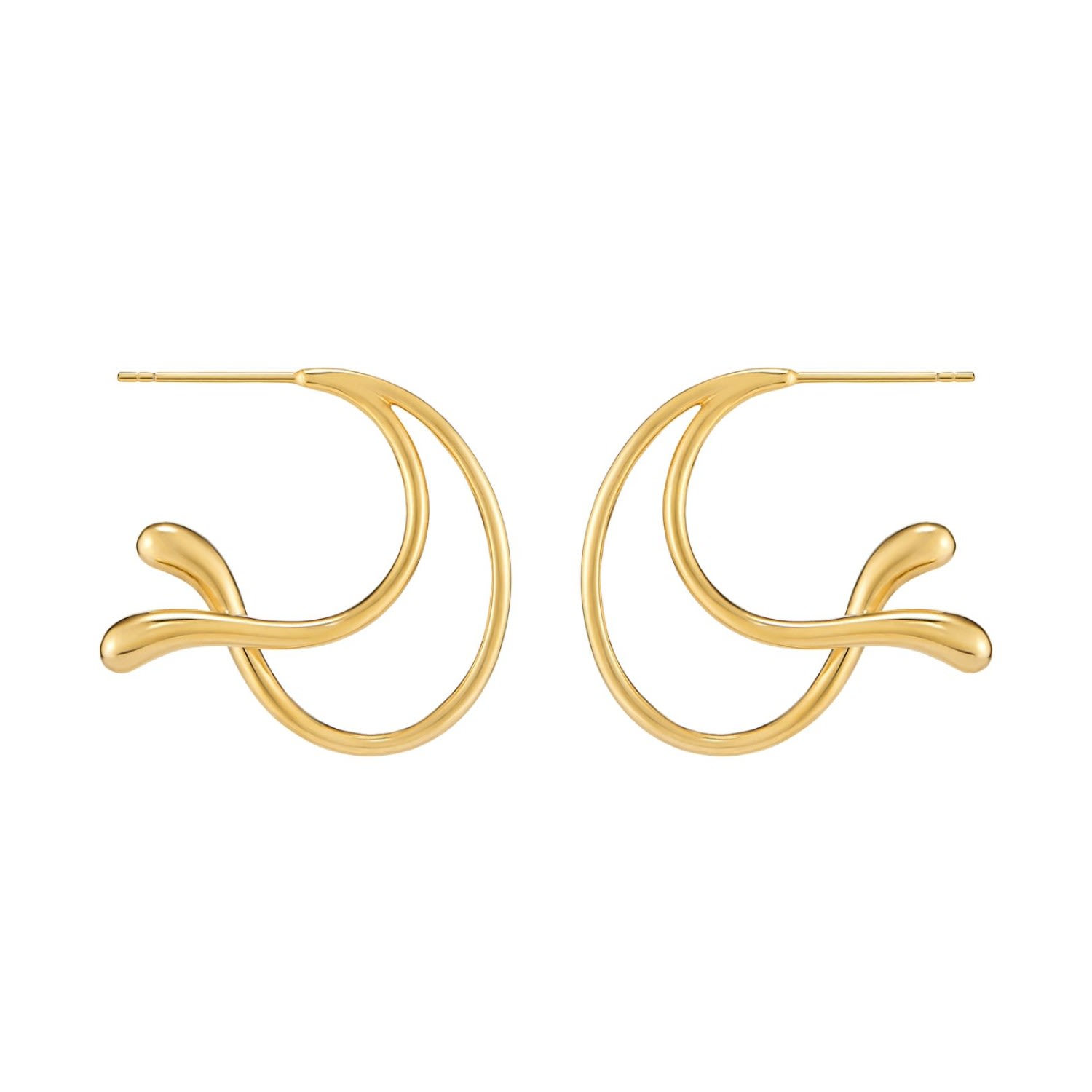 Tami&tami Women's Heradi Wave One Gold Earrings