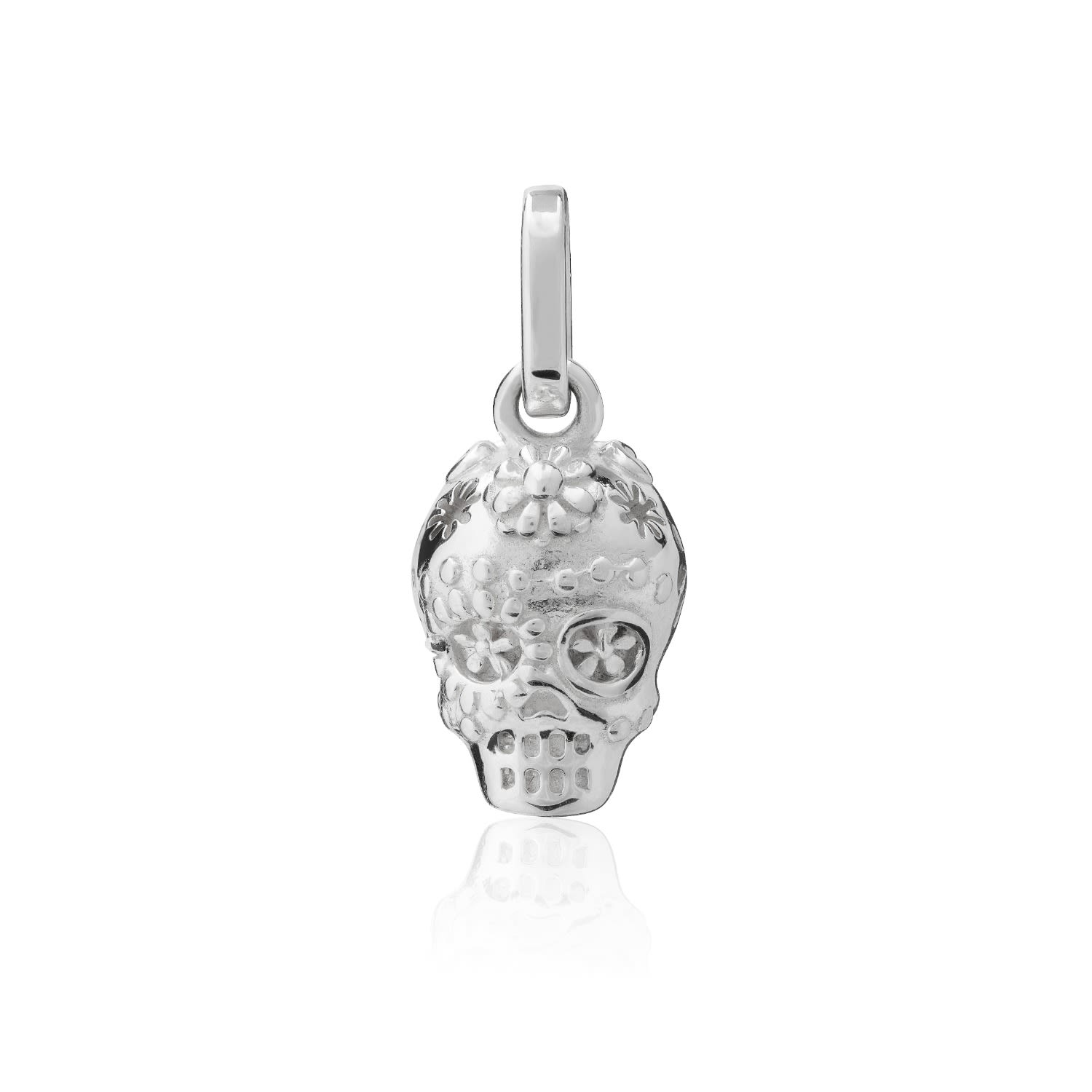 Women’s Exquisitely Detailed Sugar Skull Charm Handmade In Sterling Silver Tane Mexico 1942