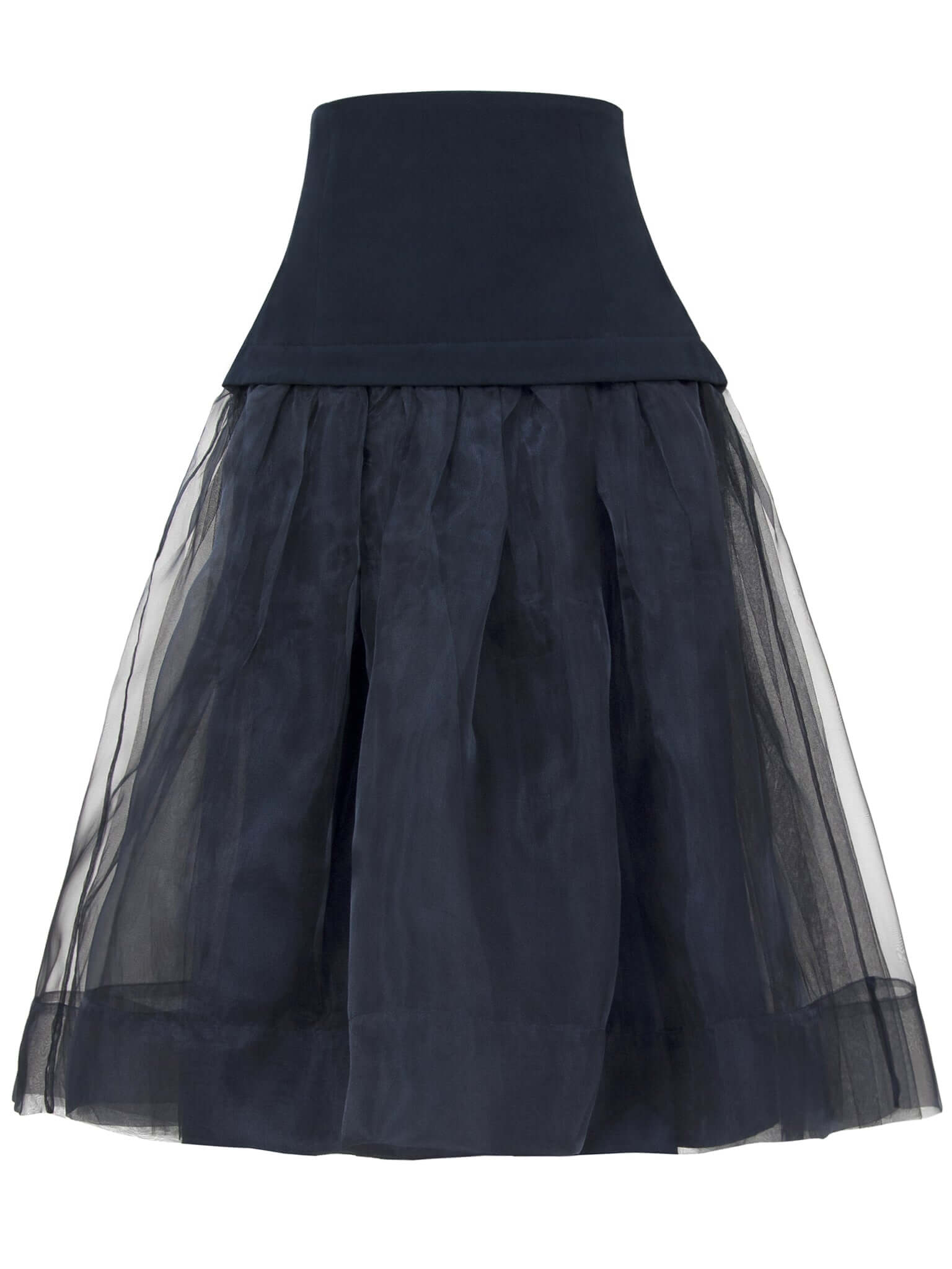 Women’s Black Swan Organza A-Line Midi Skirt Small Tia Dorraine