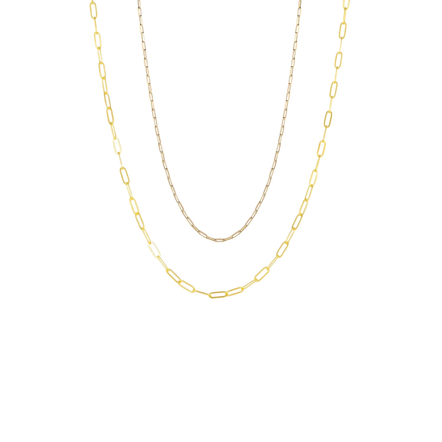 Spero London Women's Paperclip Chains Sterling Silver Layering Necklace Set - Gold In Gold