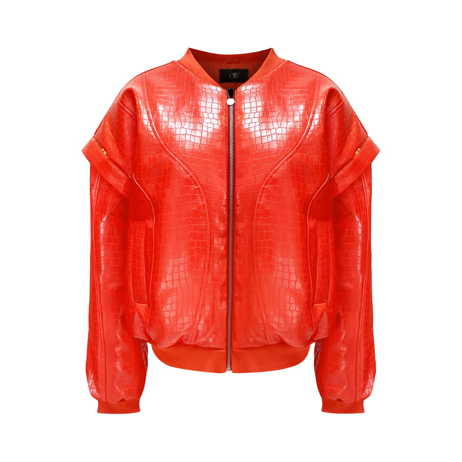 Ow Collection Women's Valencia Croc Bomber - Red In Red