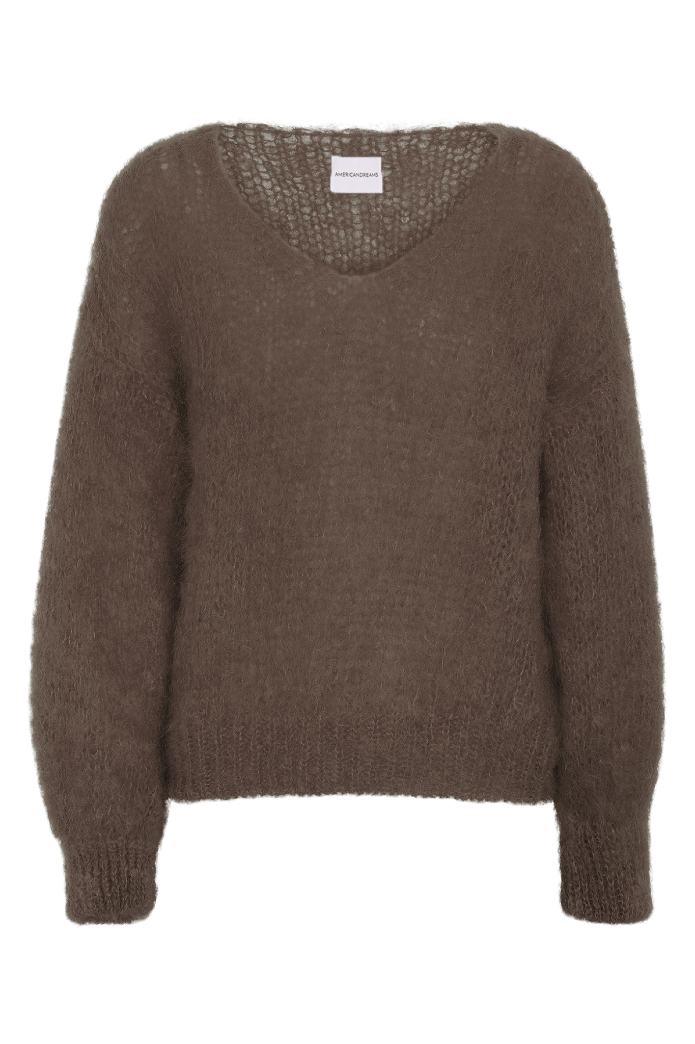 Americandreams Women's Milana Ls Mohair Knit Dark Brown
