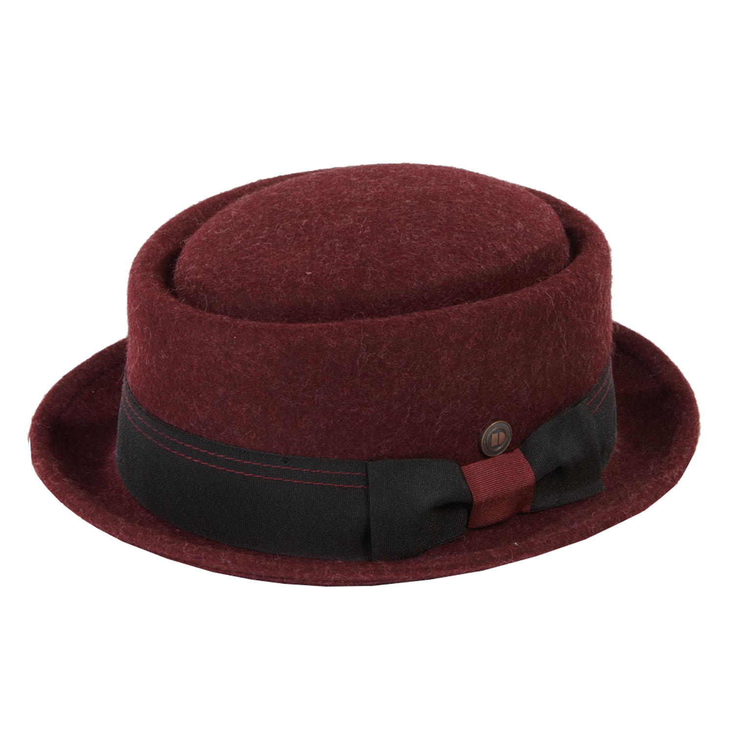 Men's Red Quintin Merlot Felt  Oval Crown Porkpie Hat | 55Cm | Dasmarca Hats