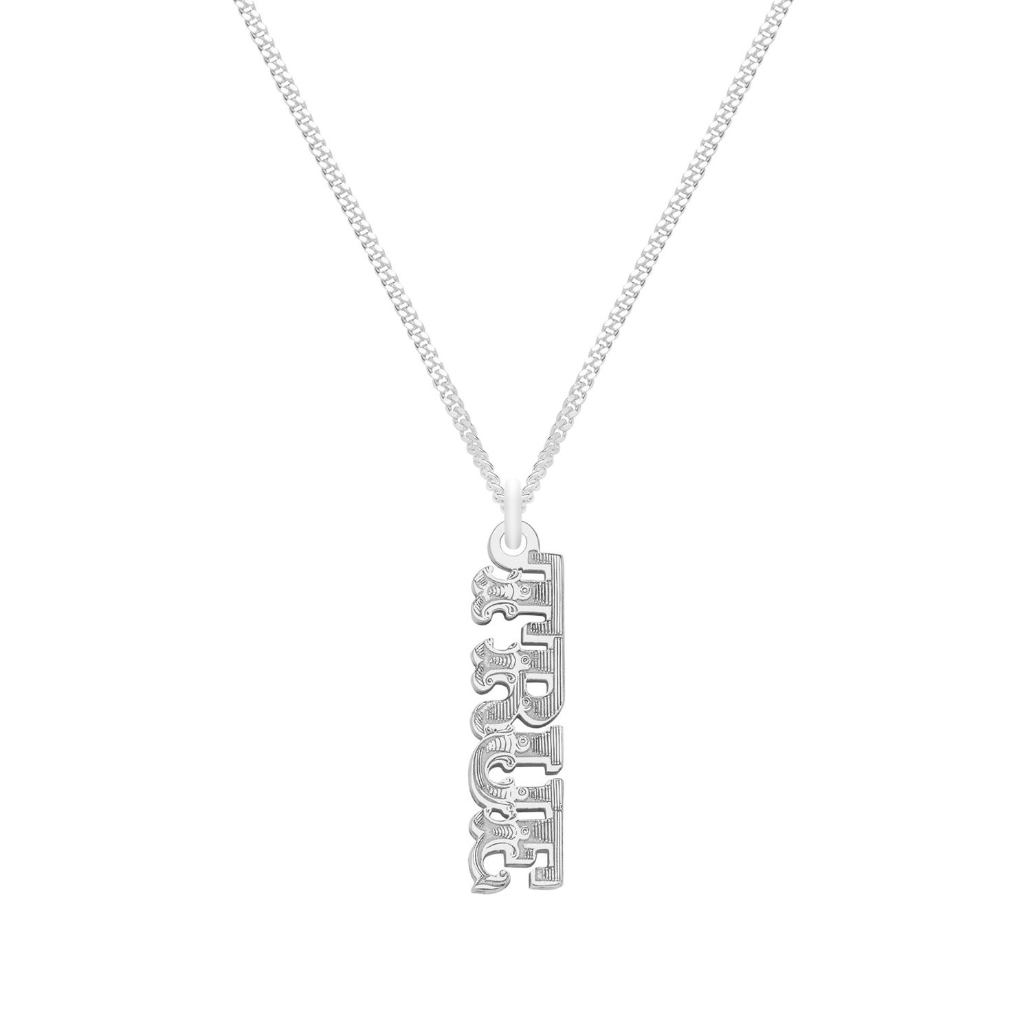 Cartergore Women's Sterling Silver “true” Word Necklace In Metallic