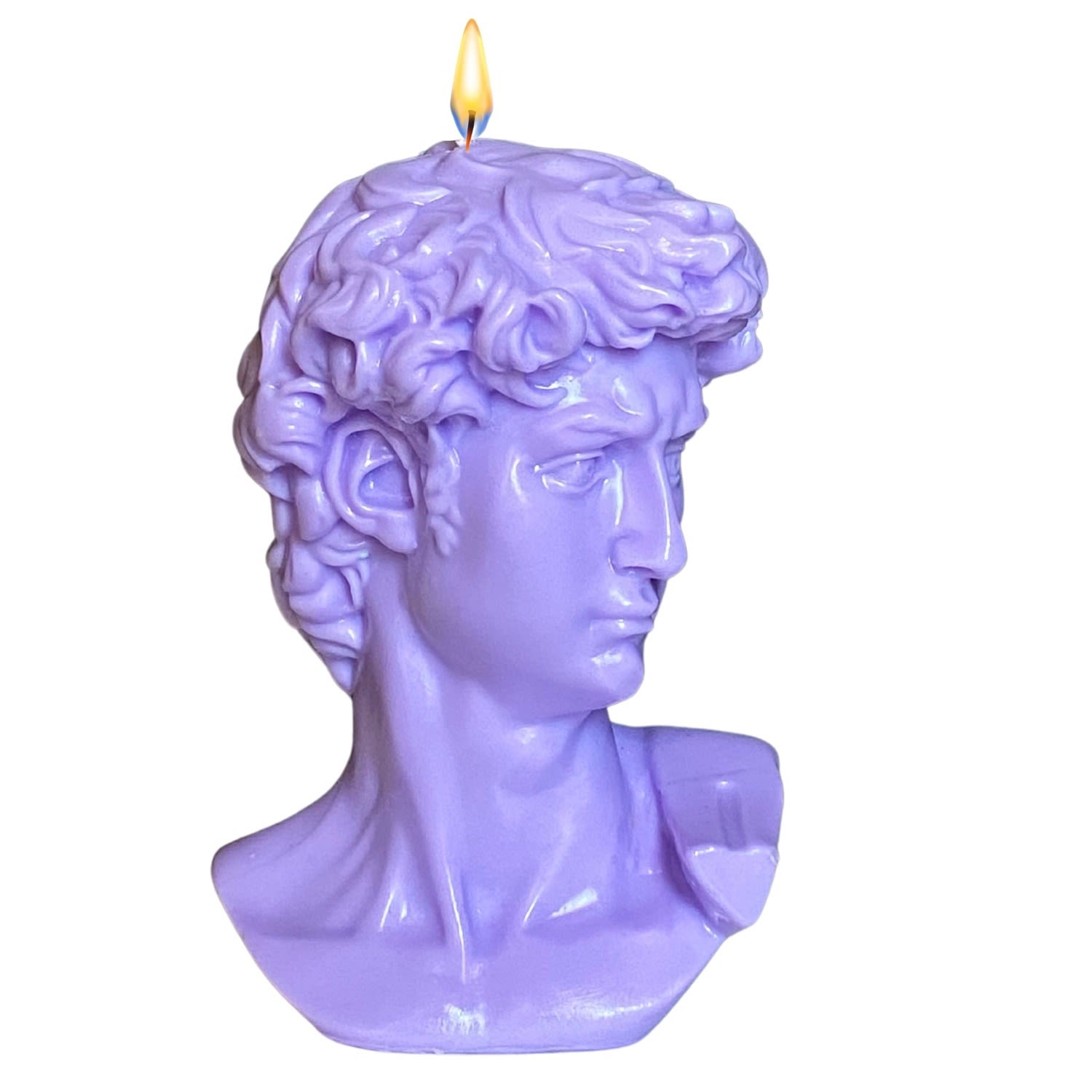 Pink / Purple David Bust Candle - Lilac Neos Candlestudio