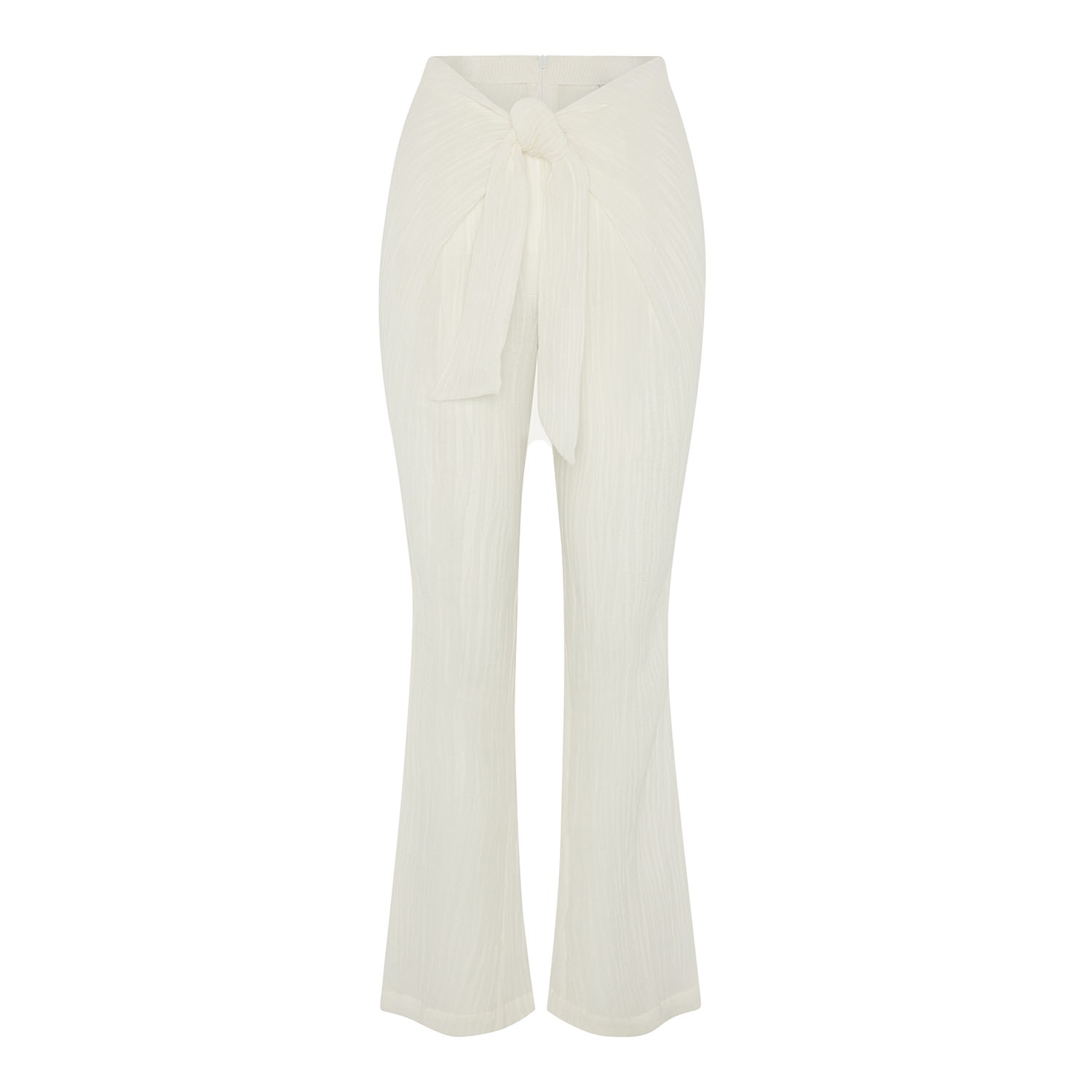 Women’s White Livi Crinkle Linen Trouser - Ivory Medium The Summer Edit