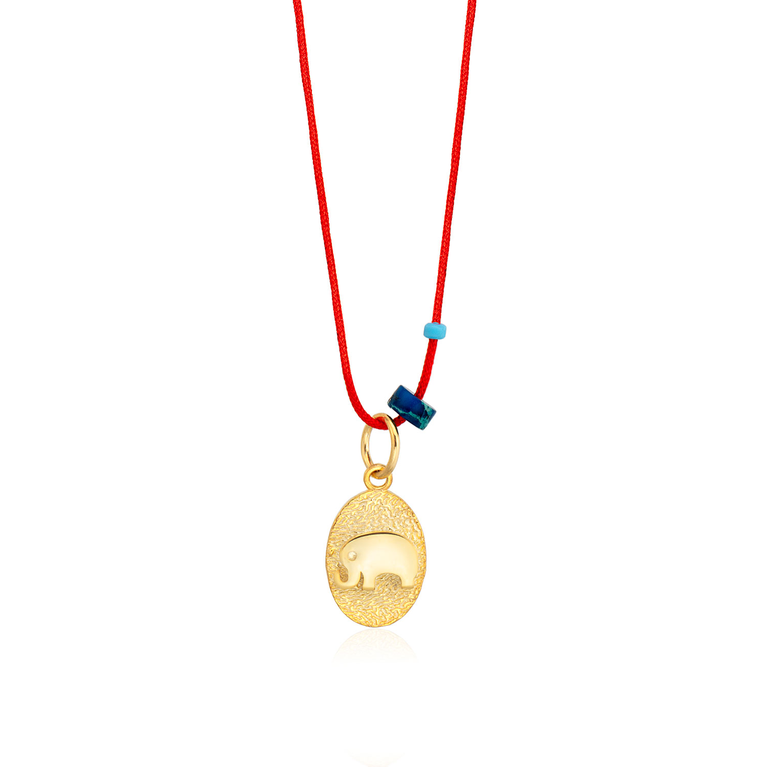 The Pheia Women's Gold Red String Elephant Necklace In Gold