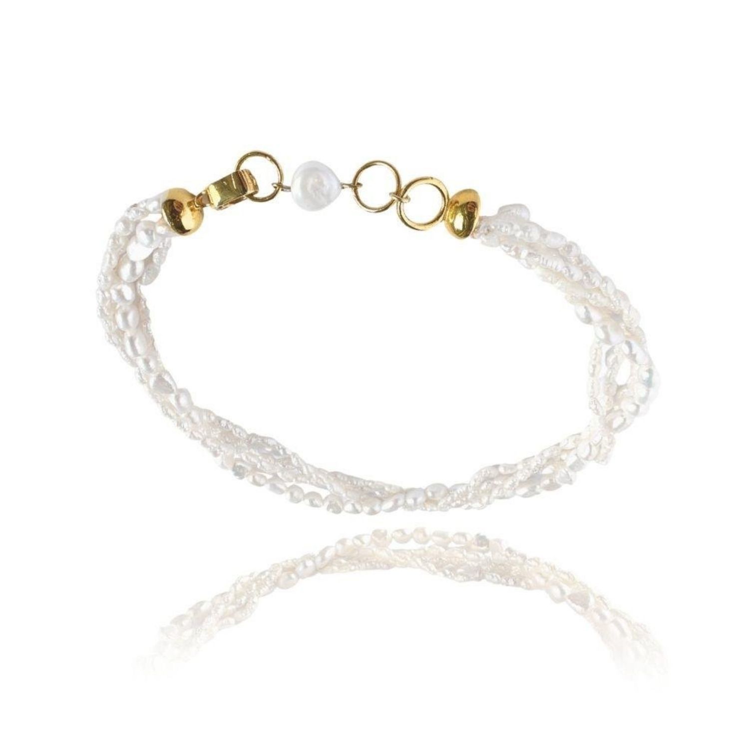 Men’s Gold Micellar Ocean Pearl Bracelet Linya Jewellery