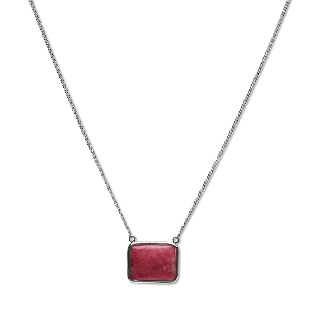 Women’s Pink / Purple La Stle Rhodochrosite Square Necklace Fv Jewellery