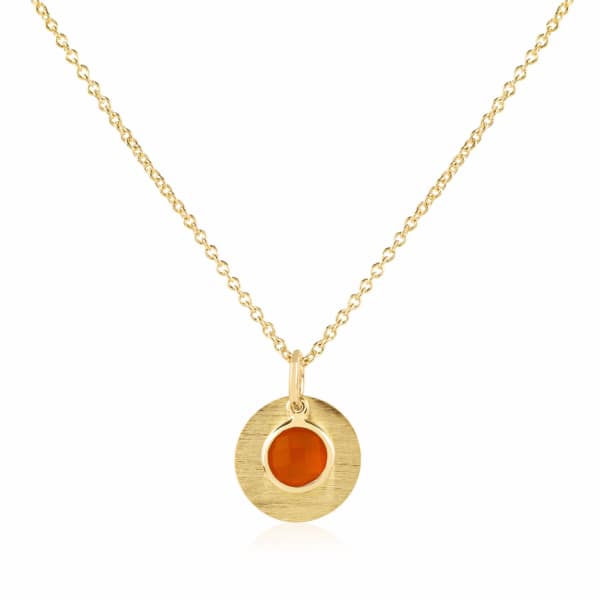 Auree Jewellery Bali 9ct Gold July Birthstone Necklace Carnelian In Necklace