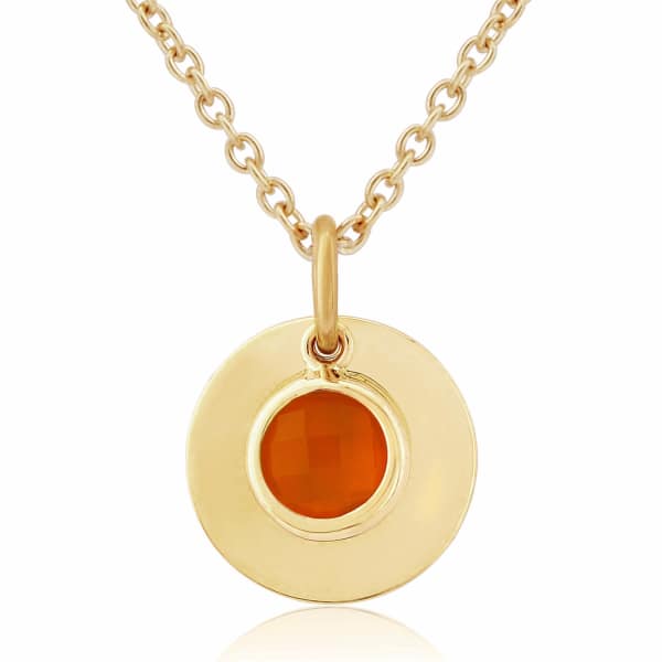 Auree Jewellery Bali 9ct Gold July Birthstone Necklace Carnelian In Necklace