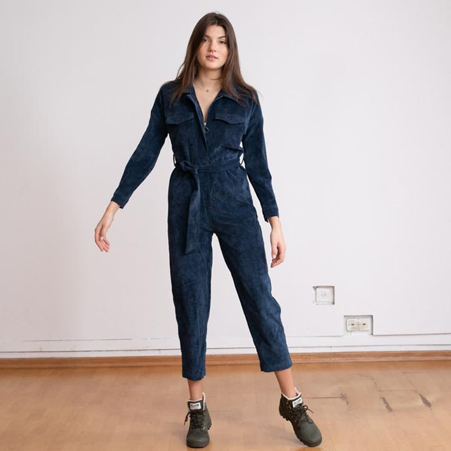 blue corduroy jumpsuit