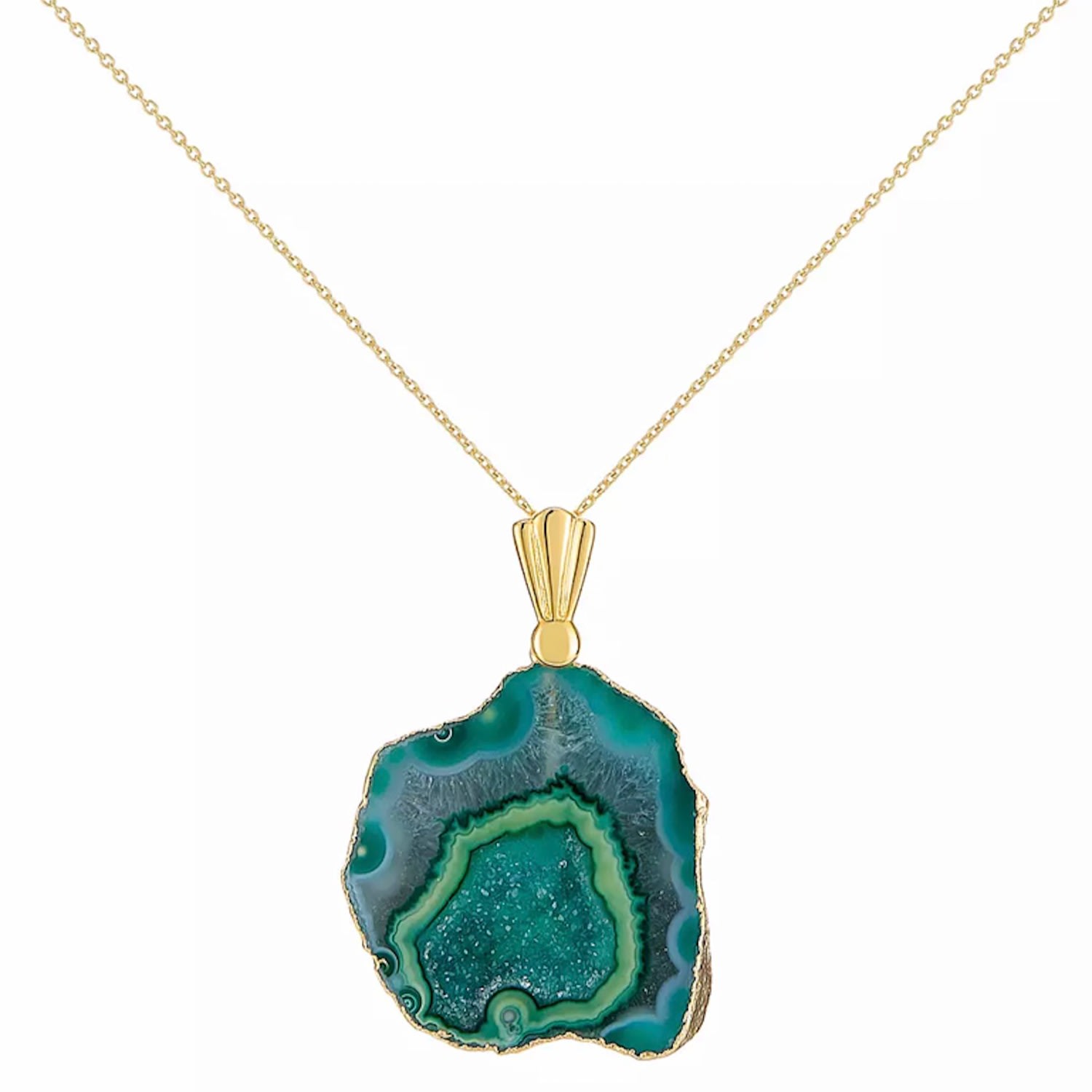 Magpie Rose Women's Moss Green Rocks In The Sky Pendant In Green