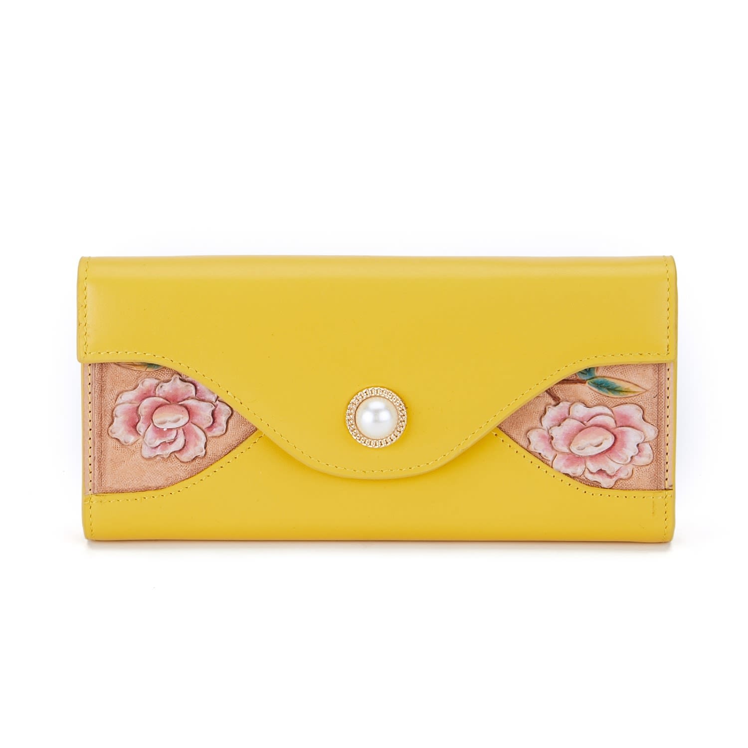 Women’s Yellow / Orange Rose Continental Wallet Leather Yellow Bellorita