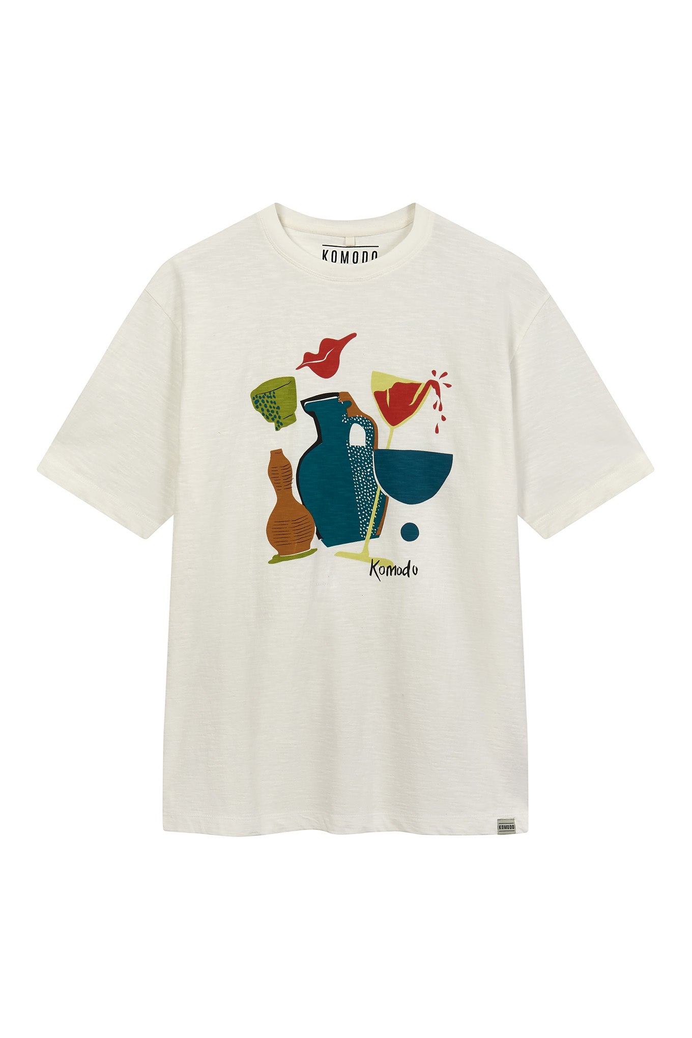 Still Life Mens Gots Organic Cotton Tee - Off White Small Komodo