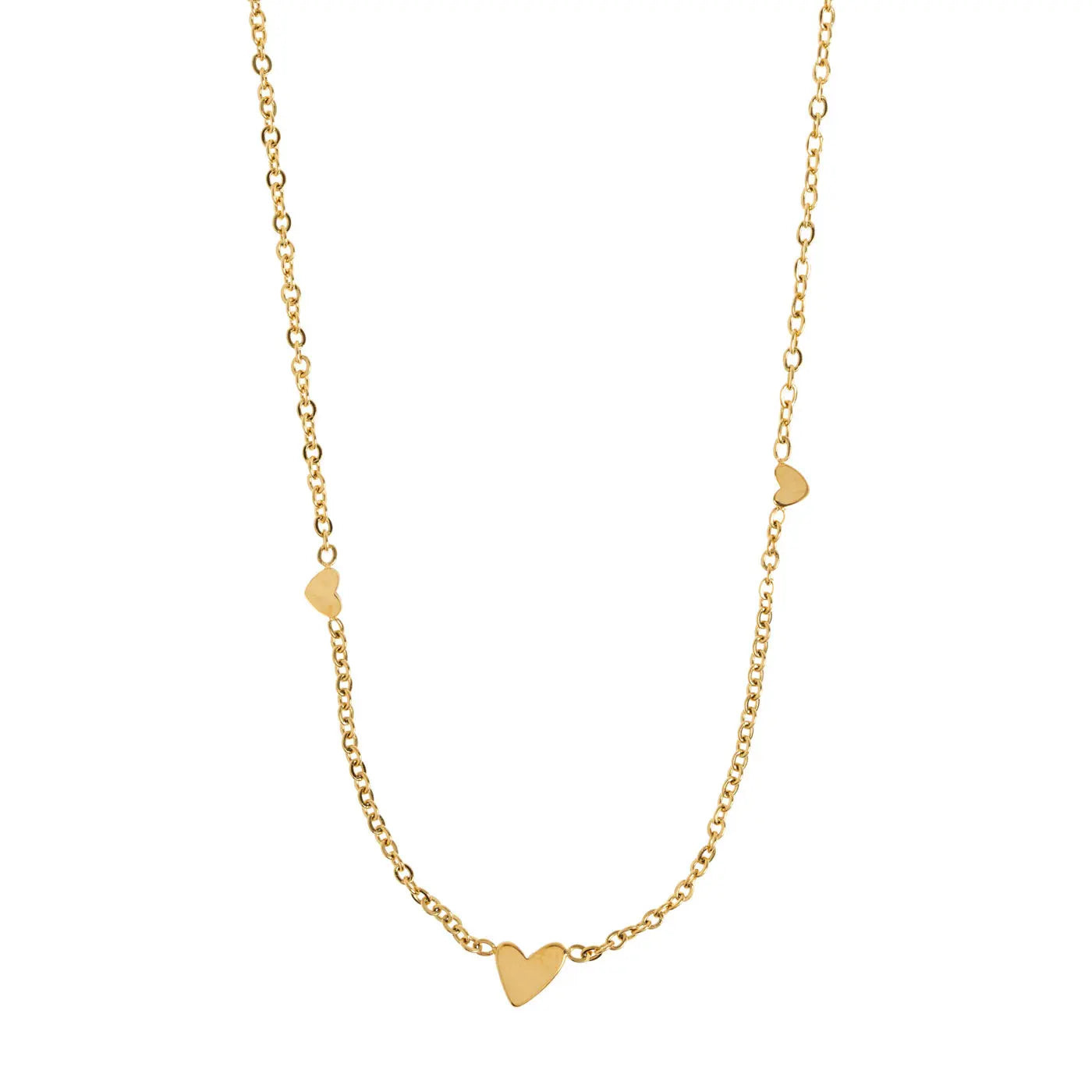Timi Of Sweden Women's Gold Sarah - Three Small Hearts Necklace Stainless Steel