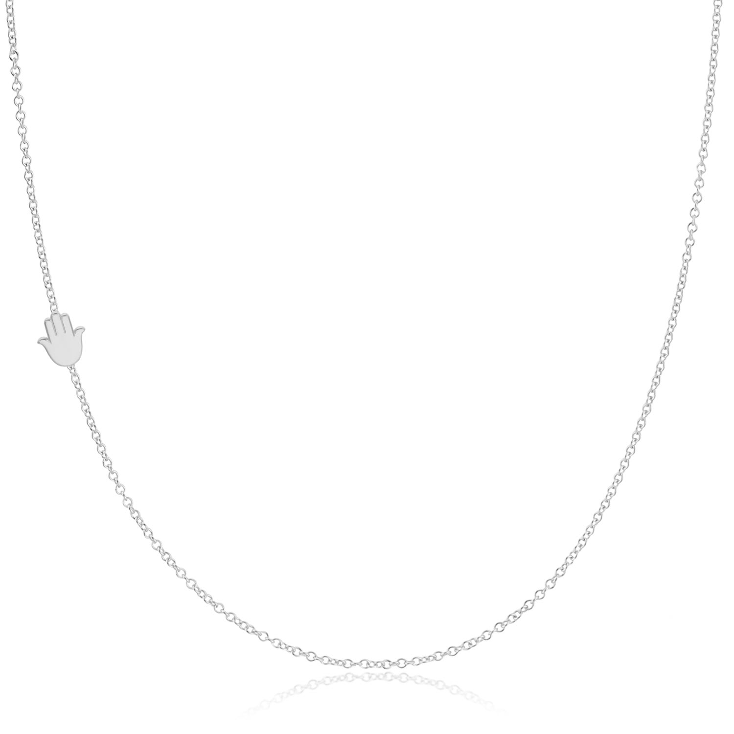 Women’s 14K Gold Asymmetrical Charm Necklace - White Gold - Hamsa Maya Brenner