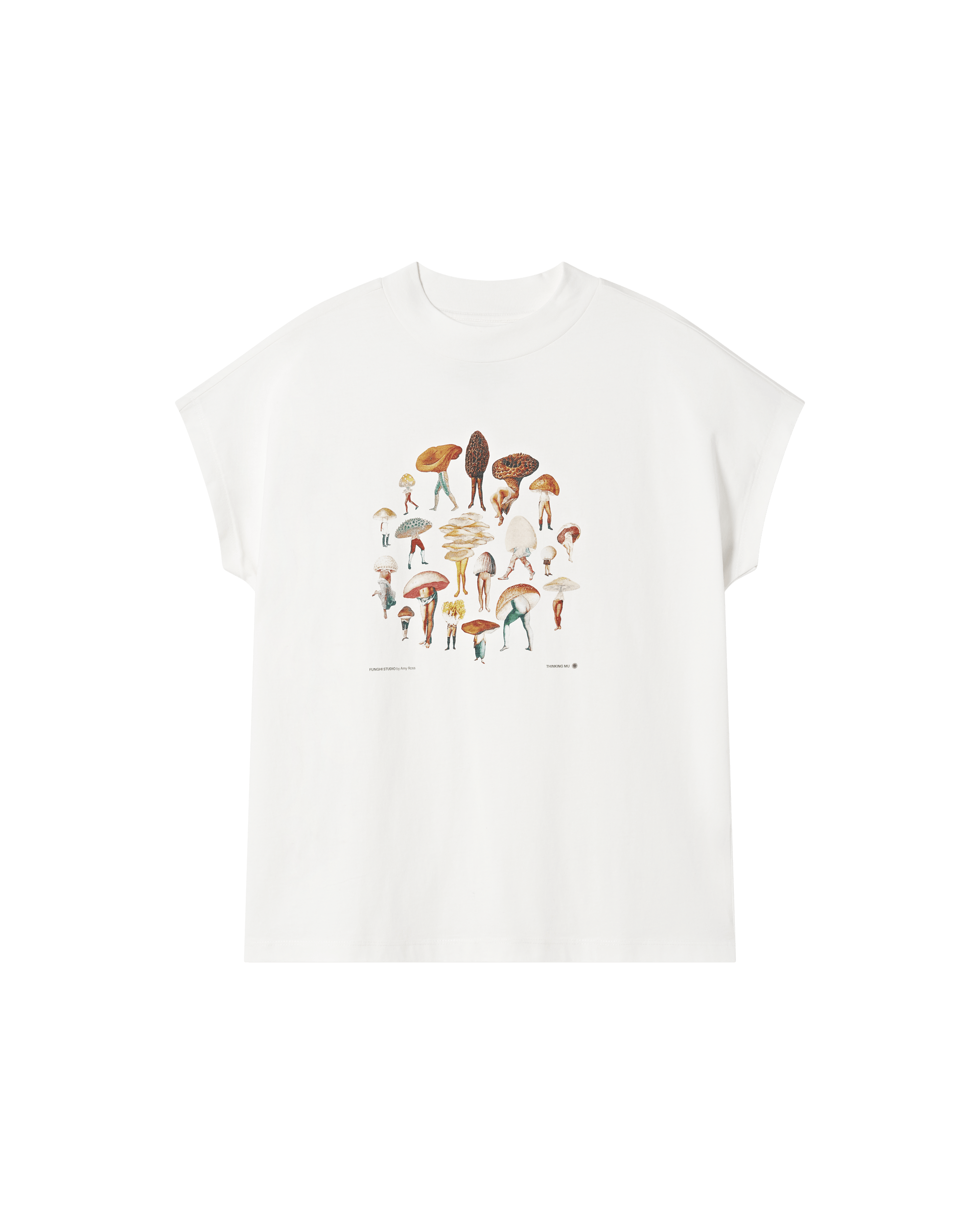 Thinking Mu Women's White Funghi Volta T-shirt