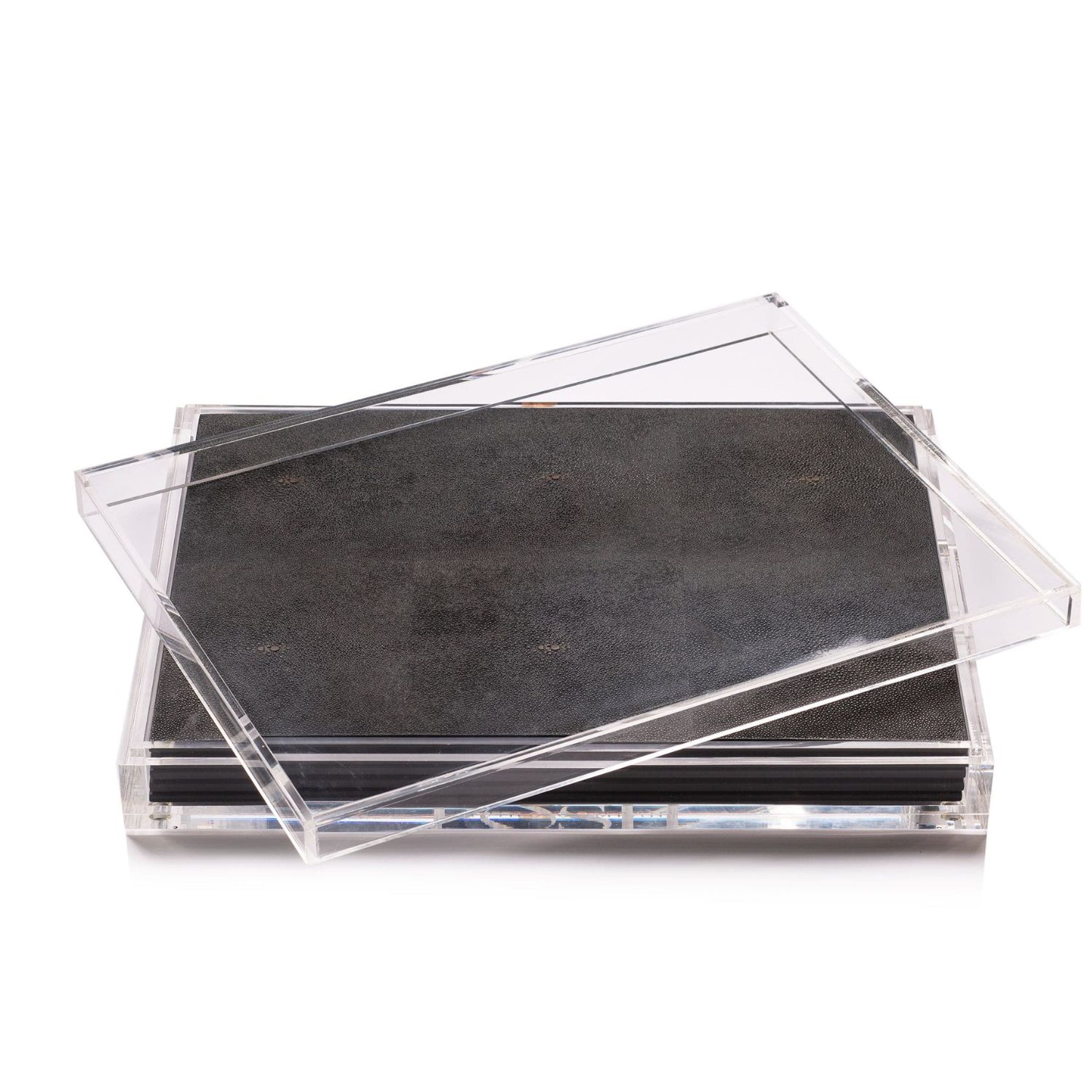 Posh Trading Company Black Servebox Clear - Shagreen Chocolate