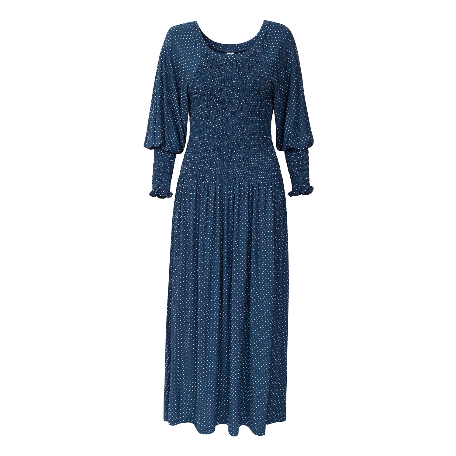 La Femme Mimi Women's Blue Polka Dots Dress In Blue