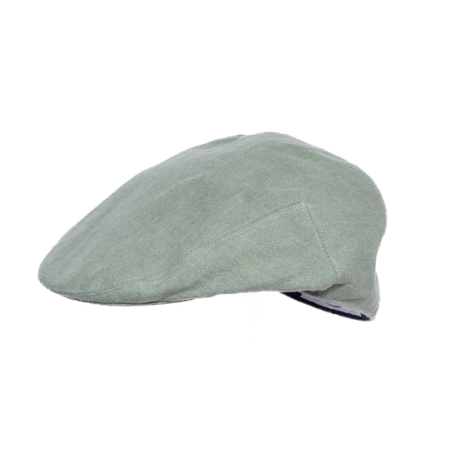 Anthony Peto Men's Fitted Cap Rue Linen Evergreen In Green