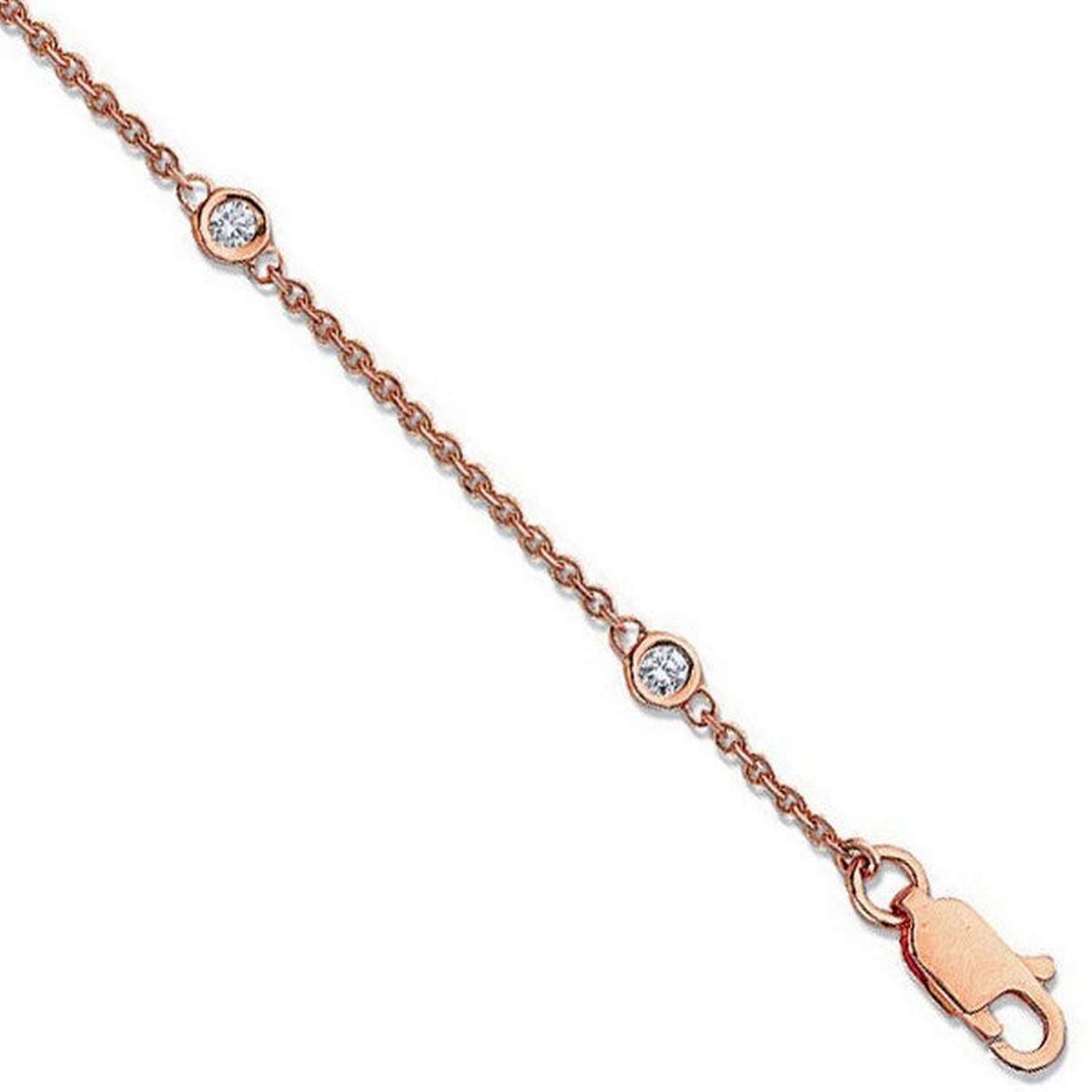 Women’s Rose Gold Diamond By The Inch Rubover Bracelet Cervin Blanc