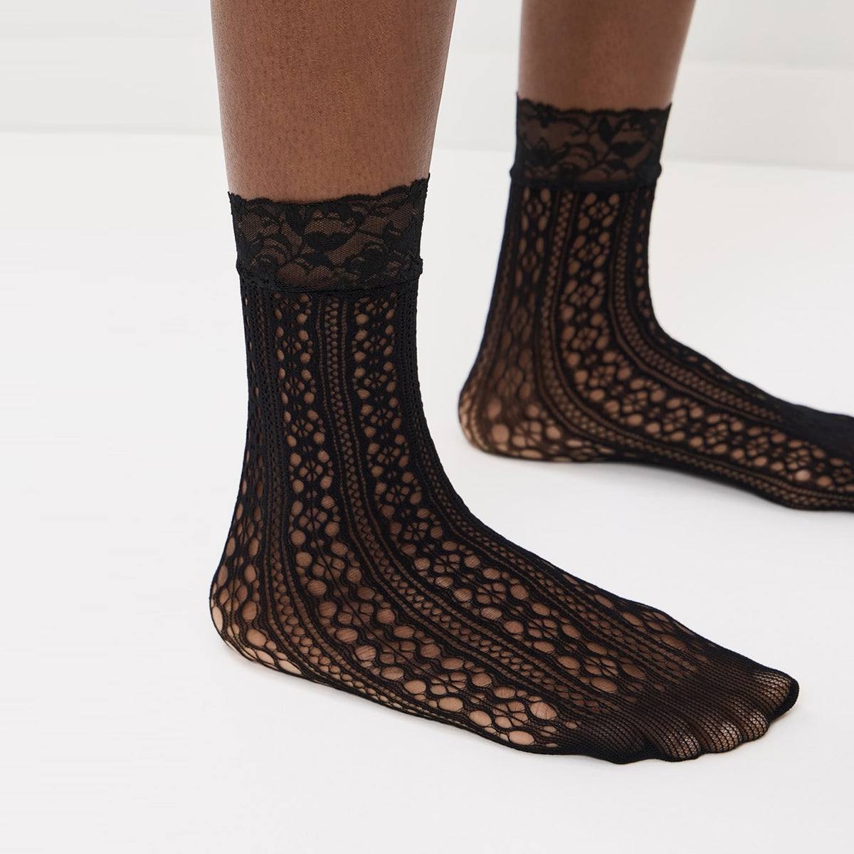 Stems Alexia Fishnet Socks In Black