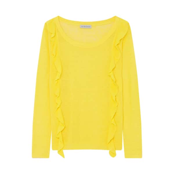 ILLE DE COCOS Linen Ruffle Jumper Canary