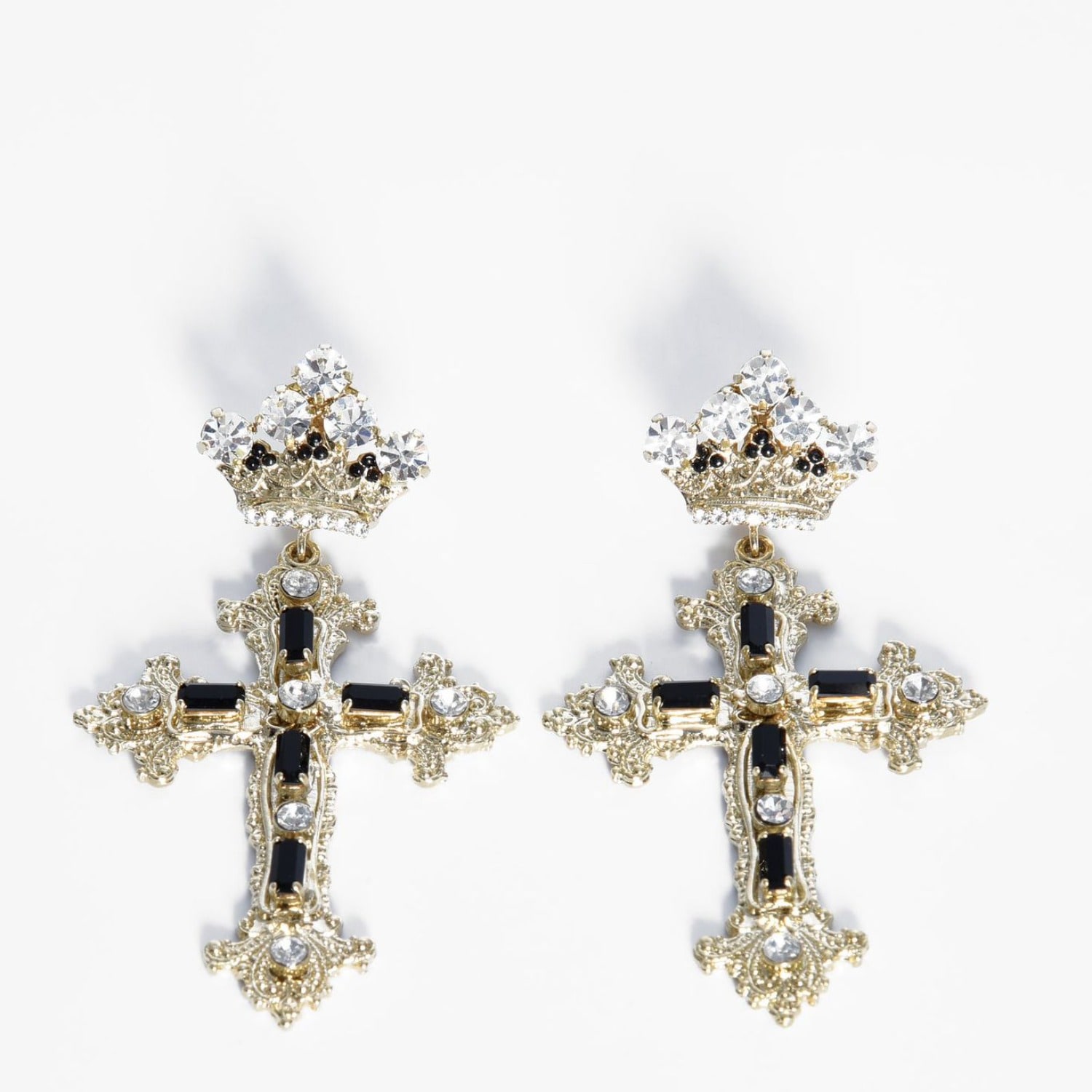 Addicted2 Women's Black / Gold / Neutrals Clio Baroque Earrings In Multi