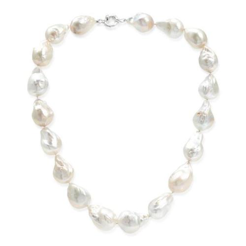 Pearls Of The Orient Online Women's White Decus Large Baroque Cultured Freshwater Pearl Necklace In White