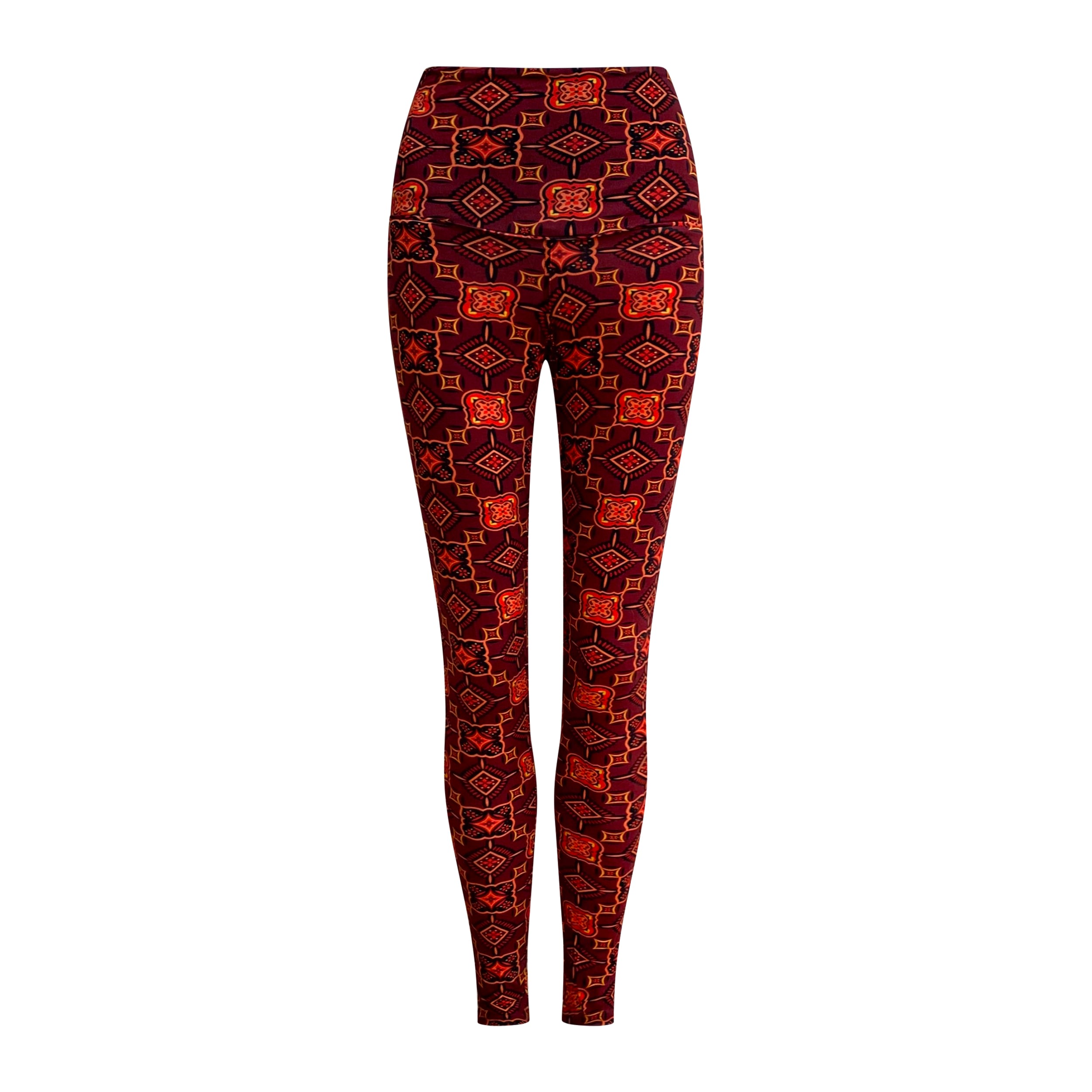 Why Mary Women's Yellow / Orange / Red Casablanca Mosaic Printed Leggings In Yellow/orange/red