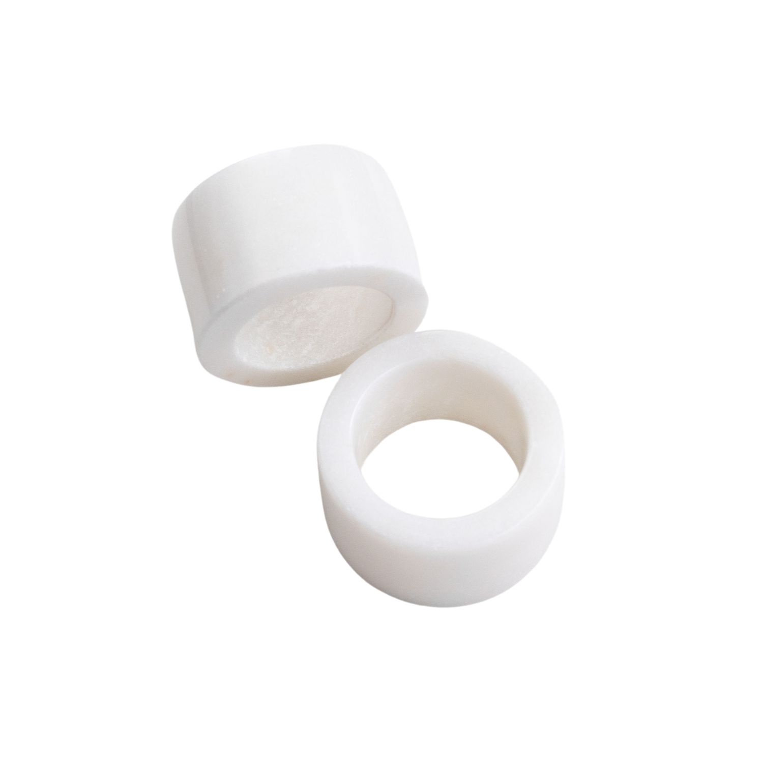 Mia Marble Napkin Ring Set White Urban Society Studio