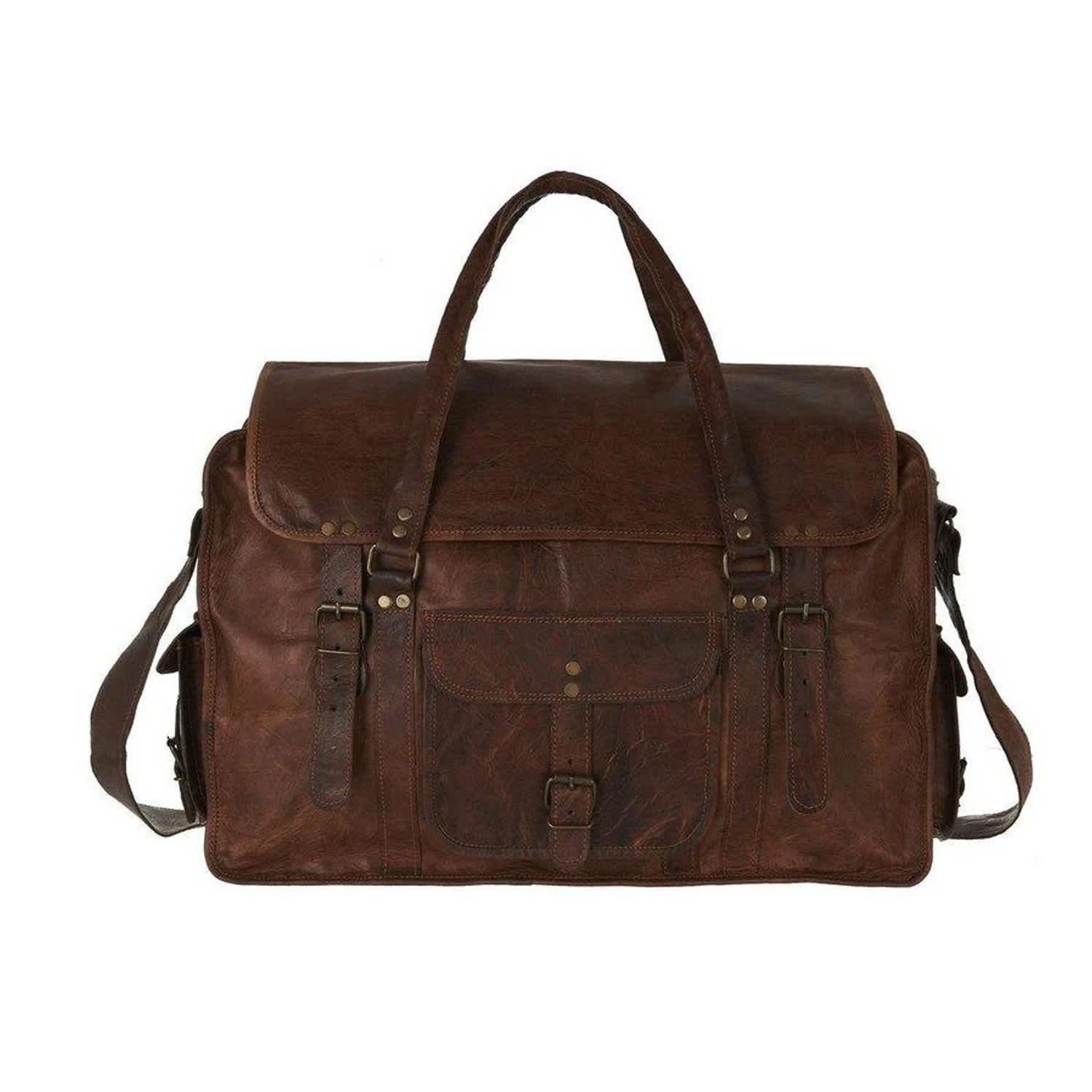 mens leather travel satchel