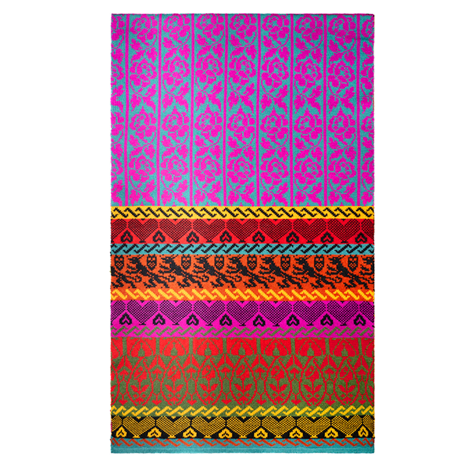 Handmade In Bridge Women's "bridget Knitted Fair Isle Merino Shawl"