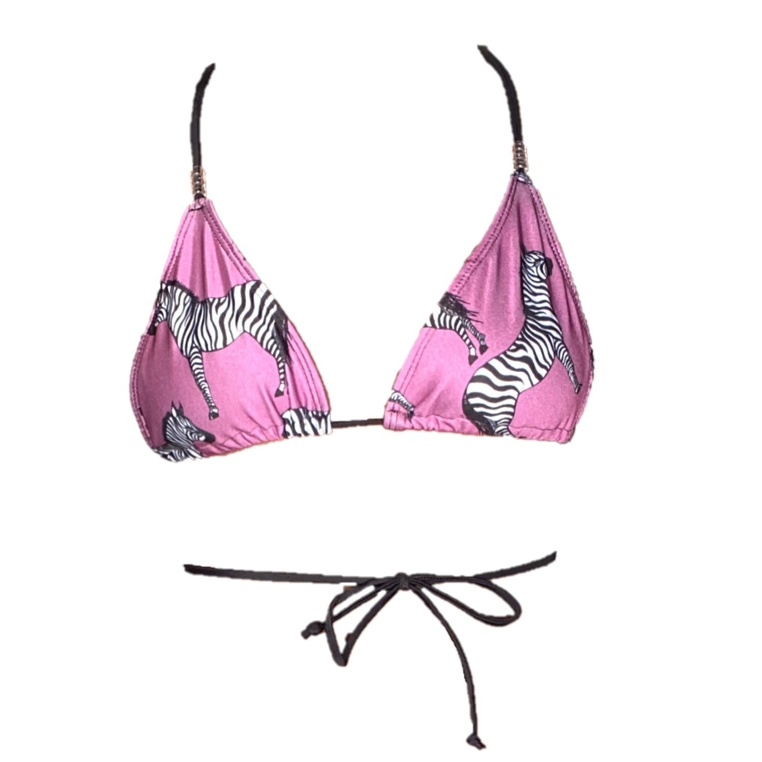 Women’s Pink / Purple Soninha Convertible Triangle Bikini Top - Purple Zebra Medium Brasini Swimwear