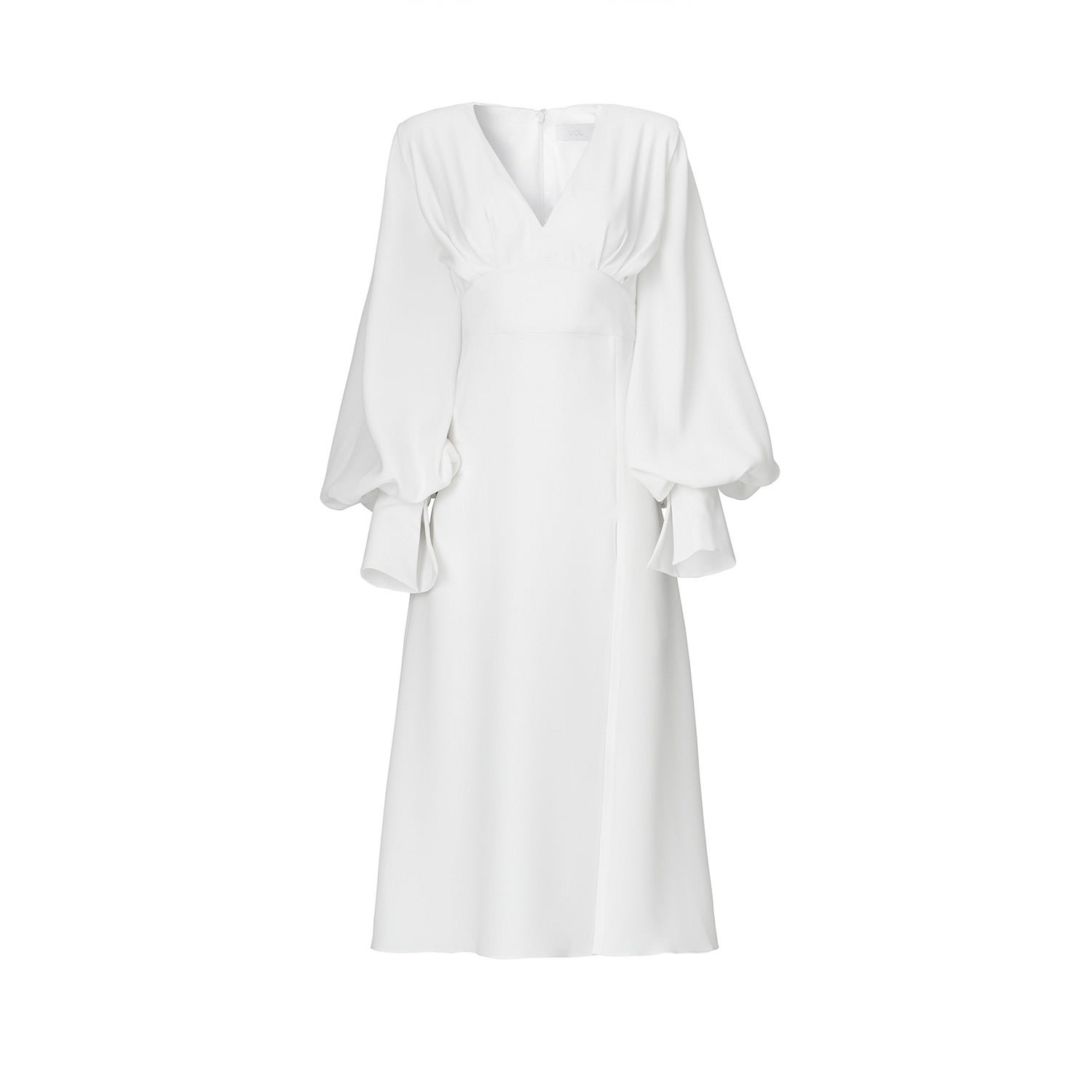 Vestiaire D'un Oiseau Libre Venice V-neck Midi Dress In White