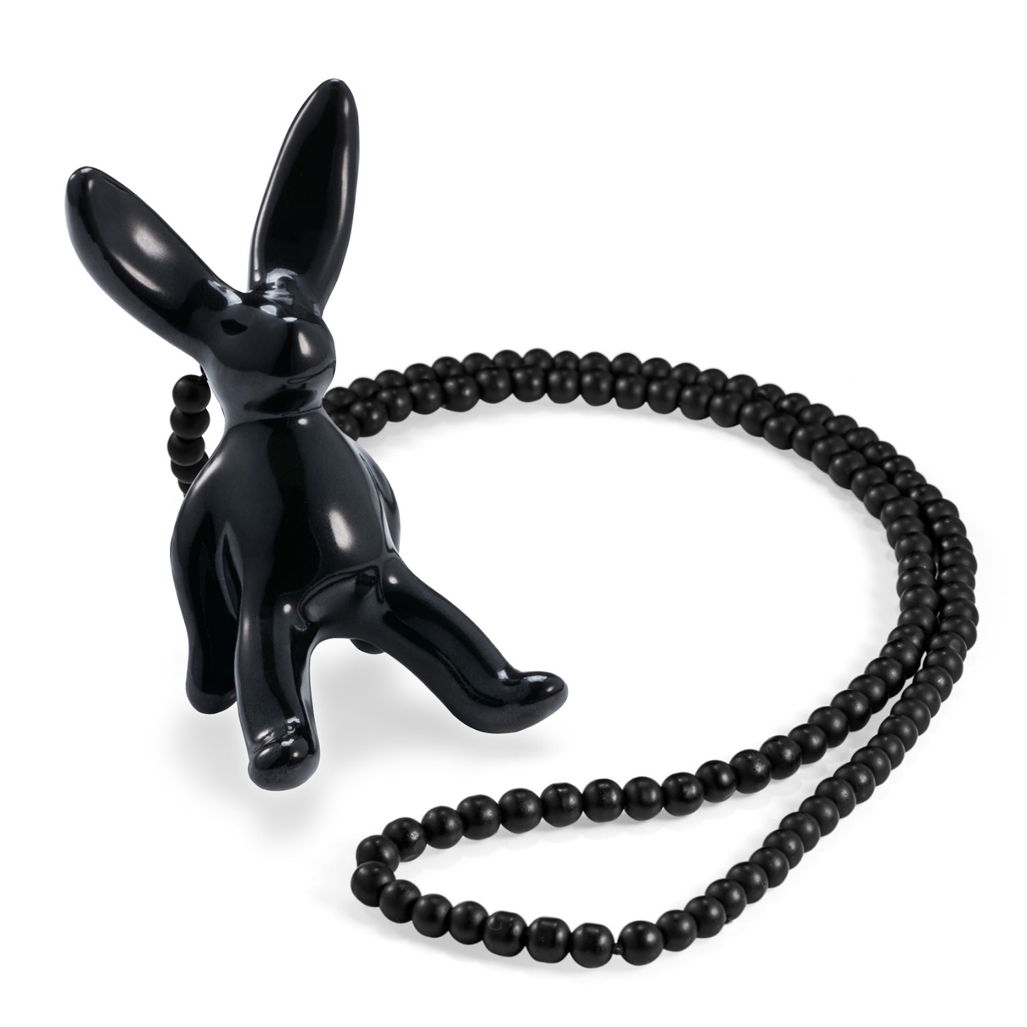 Krista Lehari Jewellery Women's Black Brave Rabbit Porcelain Necklace In Black
